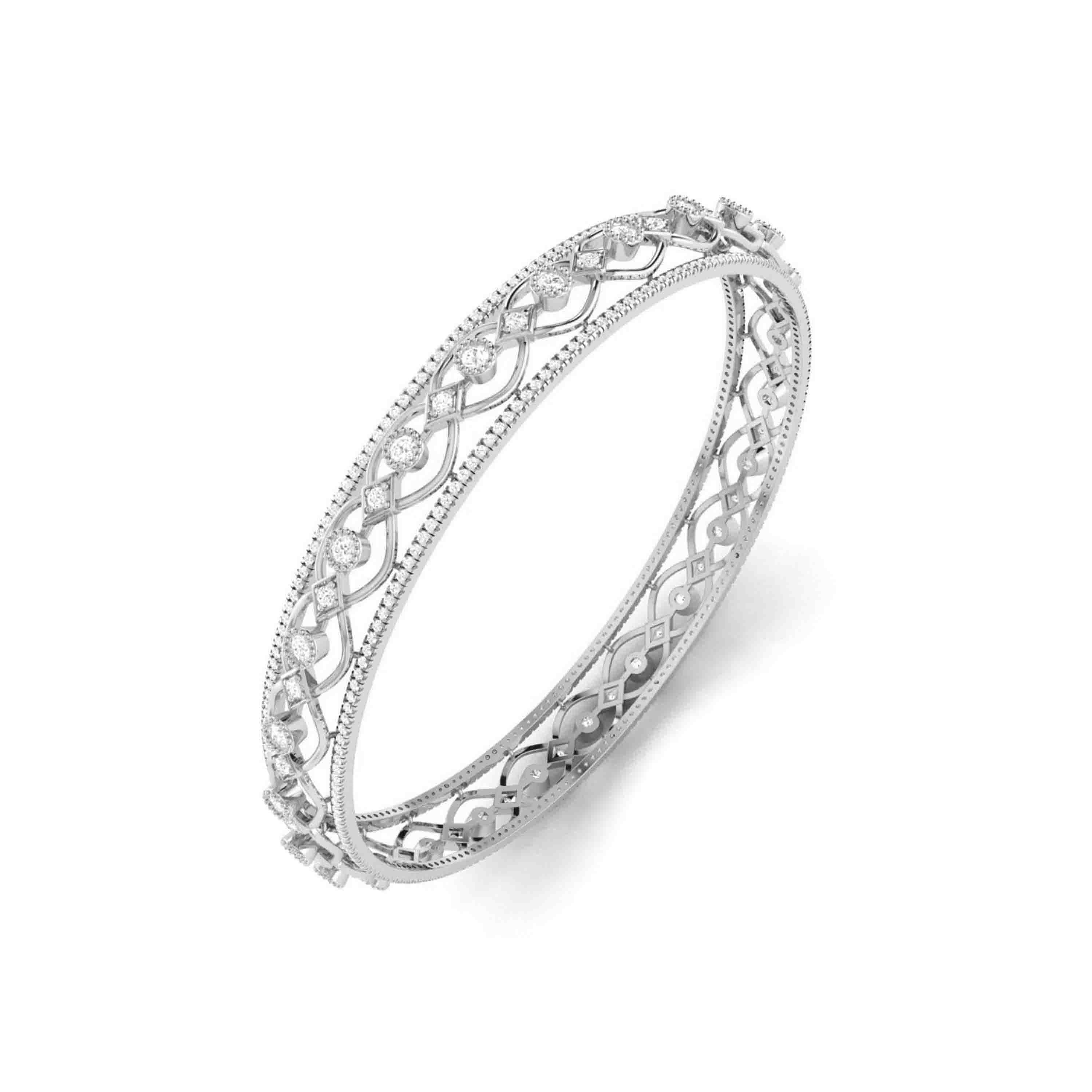 Plume Pattern Kada Bangle Fiona Diamonds