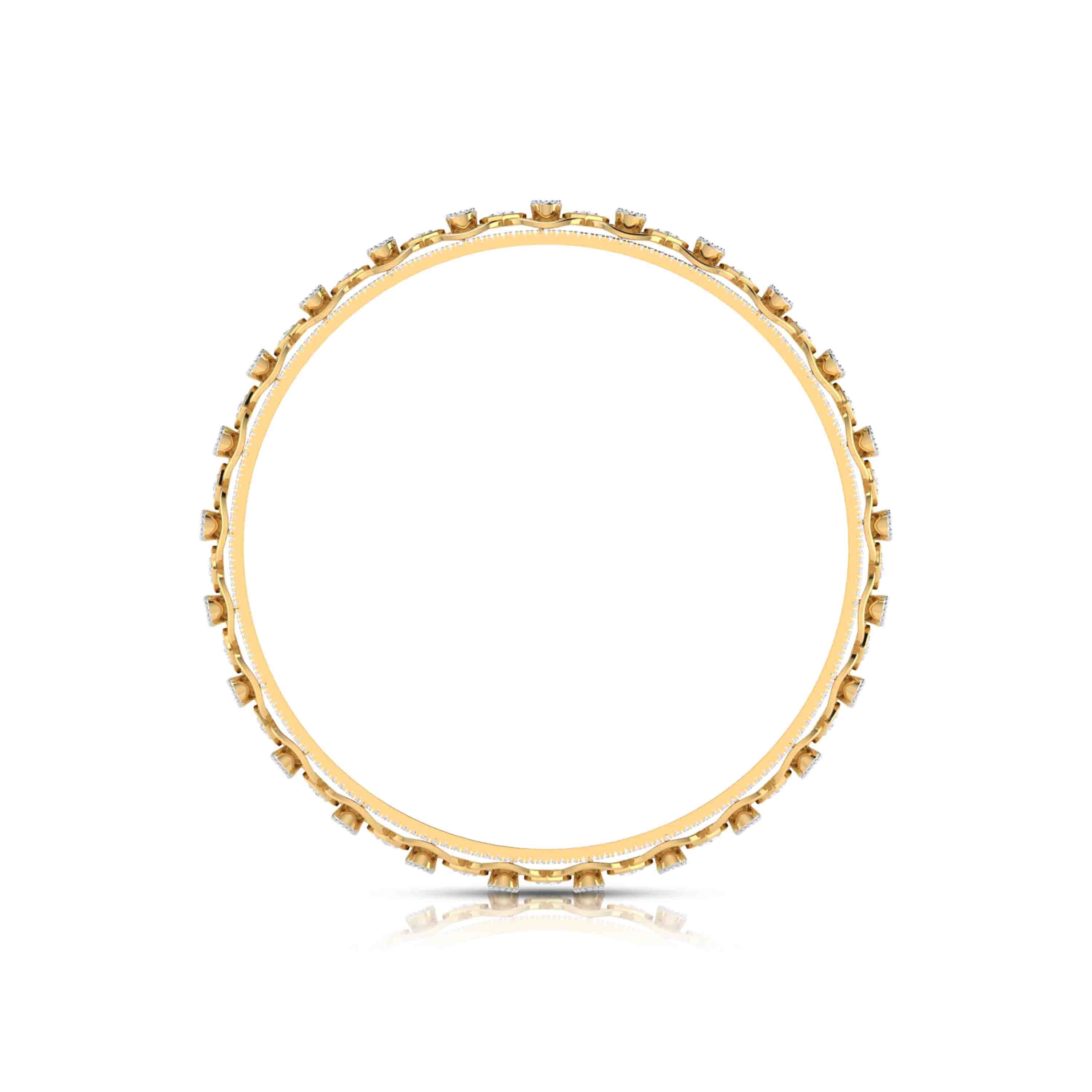 Plume Pattern Kada Bangle Fiona Diamonds