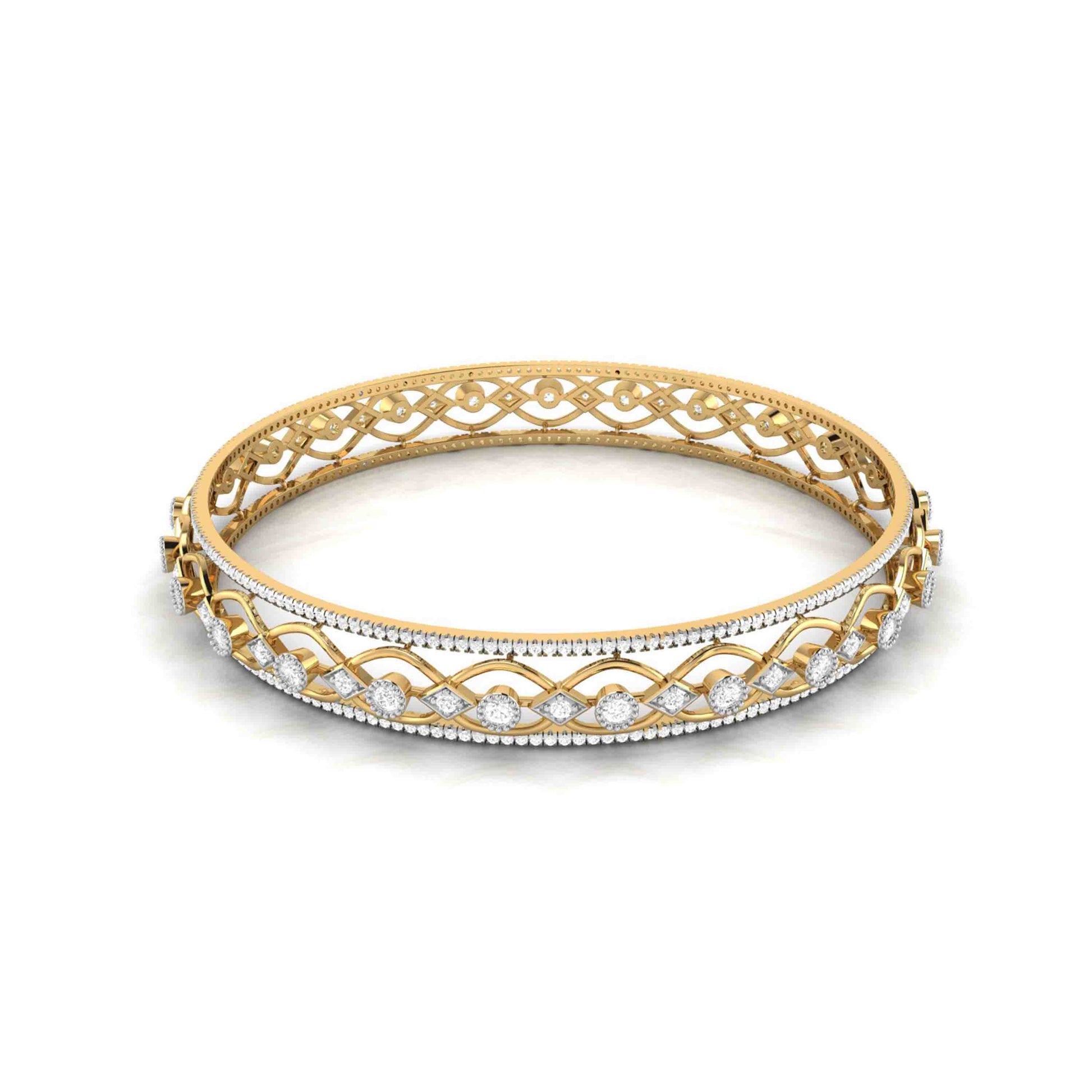 Plume Pattern Kada Bangle Fiona Diamonds