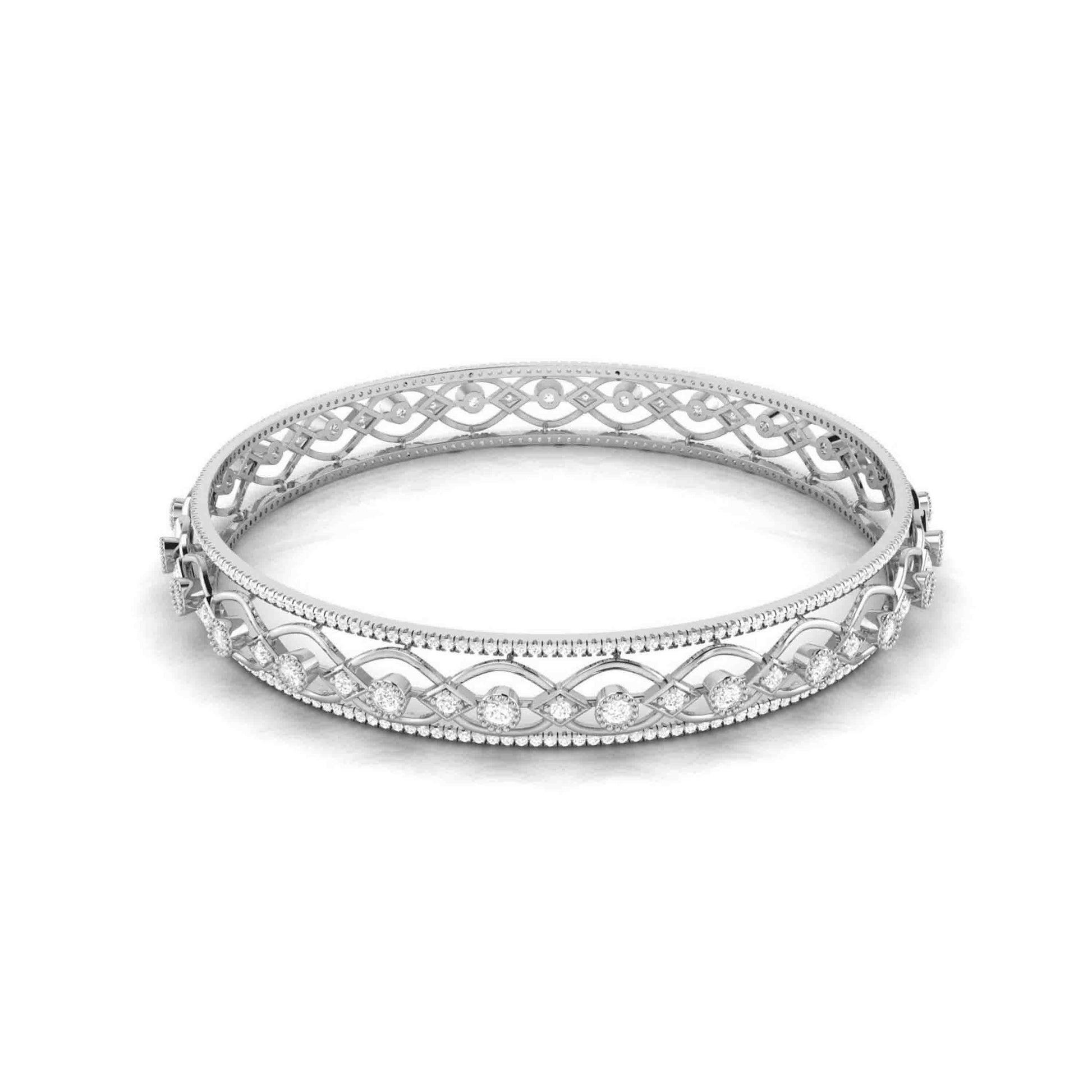 Plume Pattern Kada Bangle Fiona Diamonds