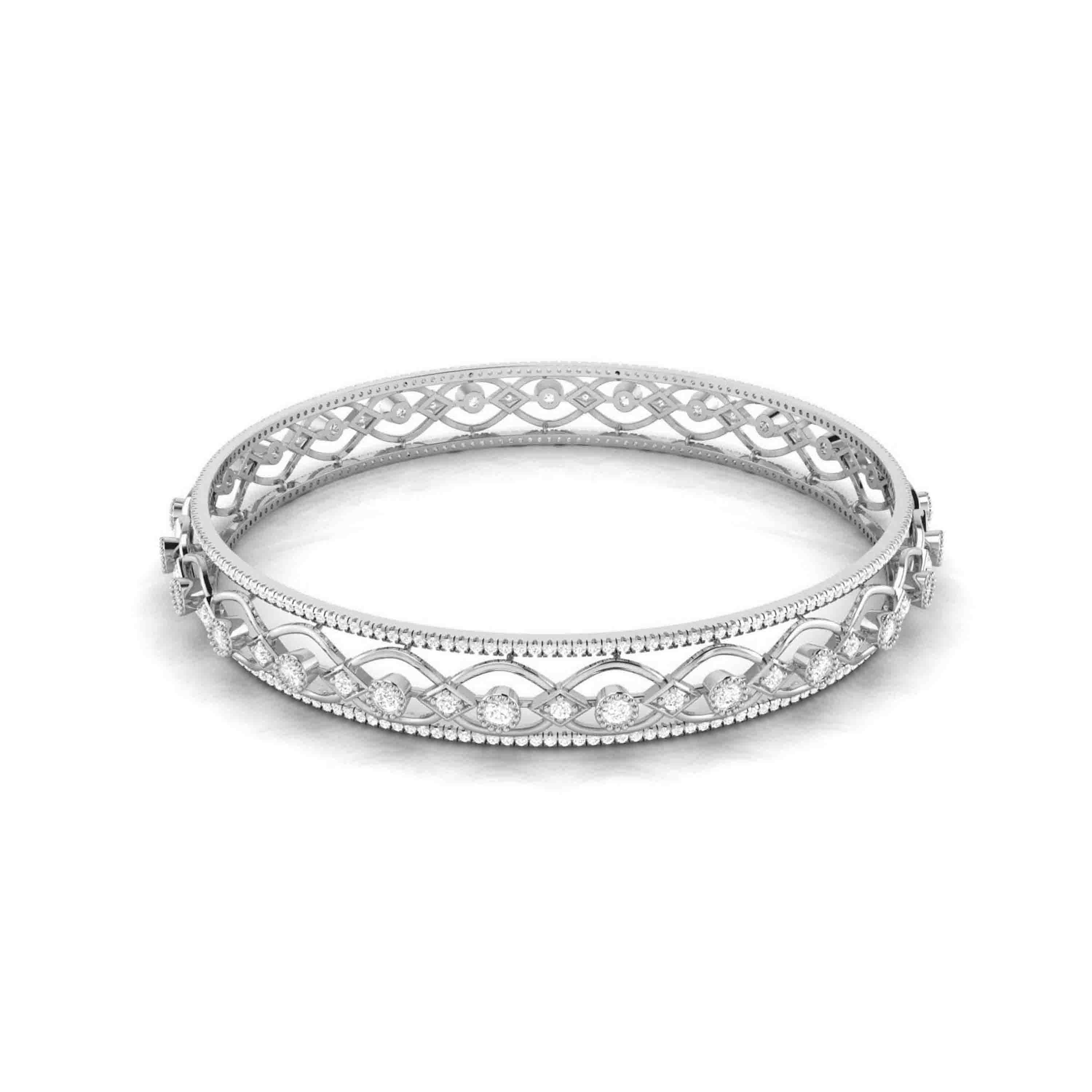 Plume Pattern Kada Bangle Fiona Diamonds