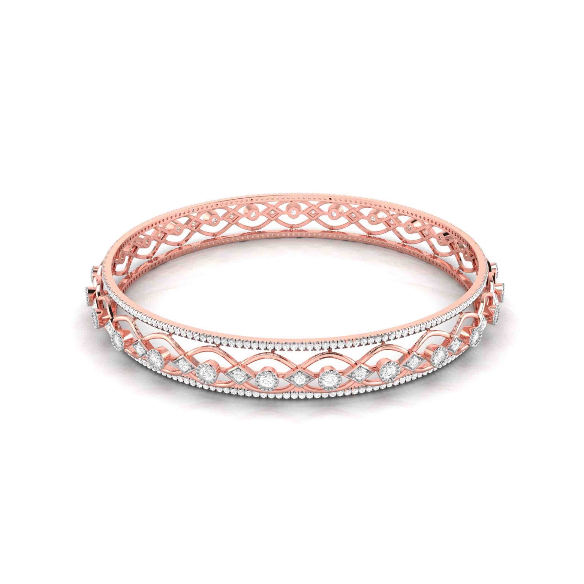 Plume Pattern Kada Bangle Fiona Diamonds