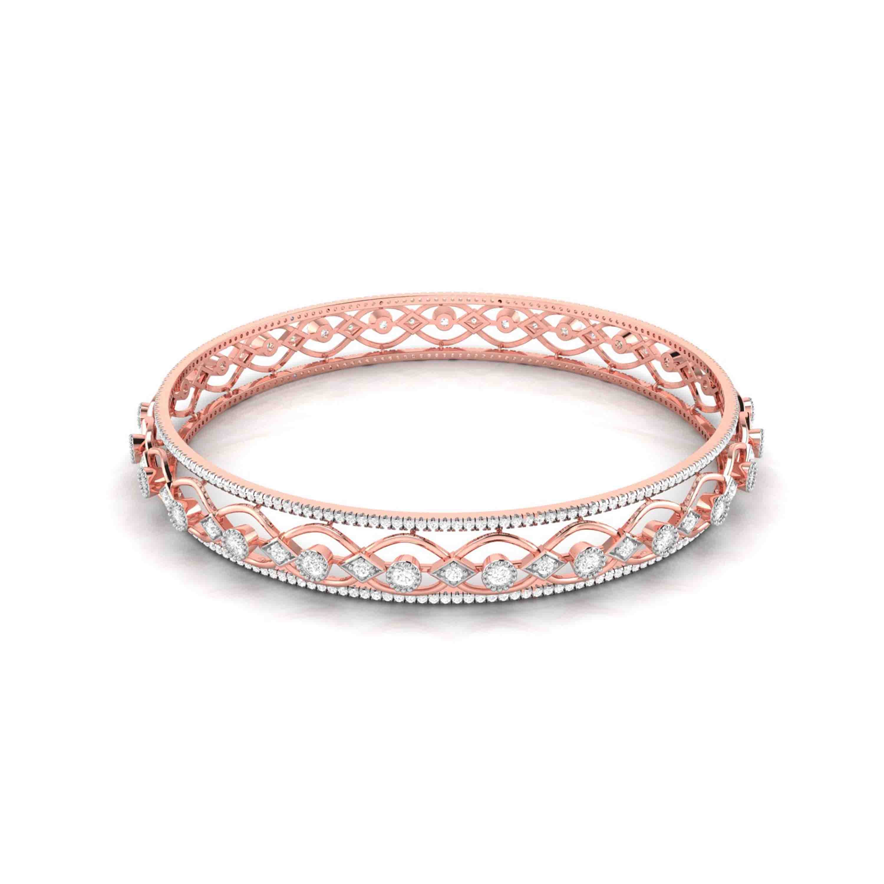 Plume Pattern Kada Bangle Fiona Diamonds