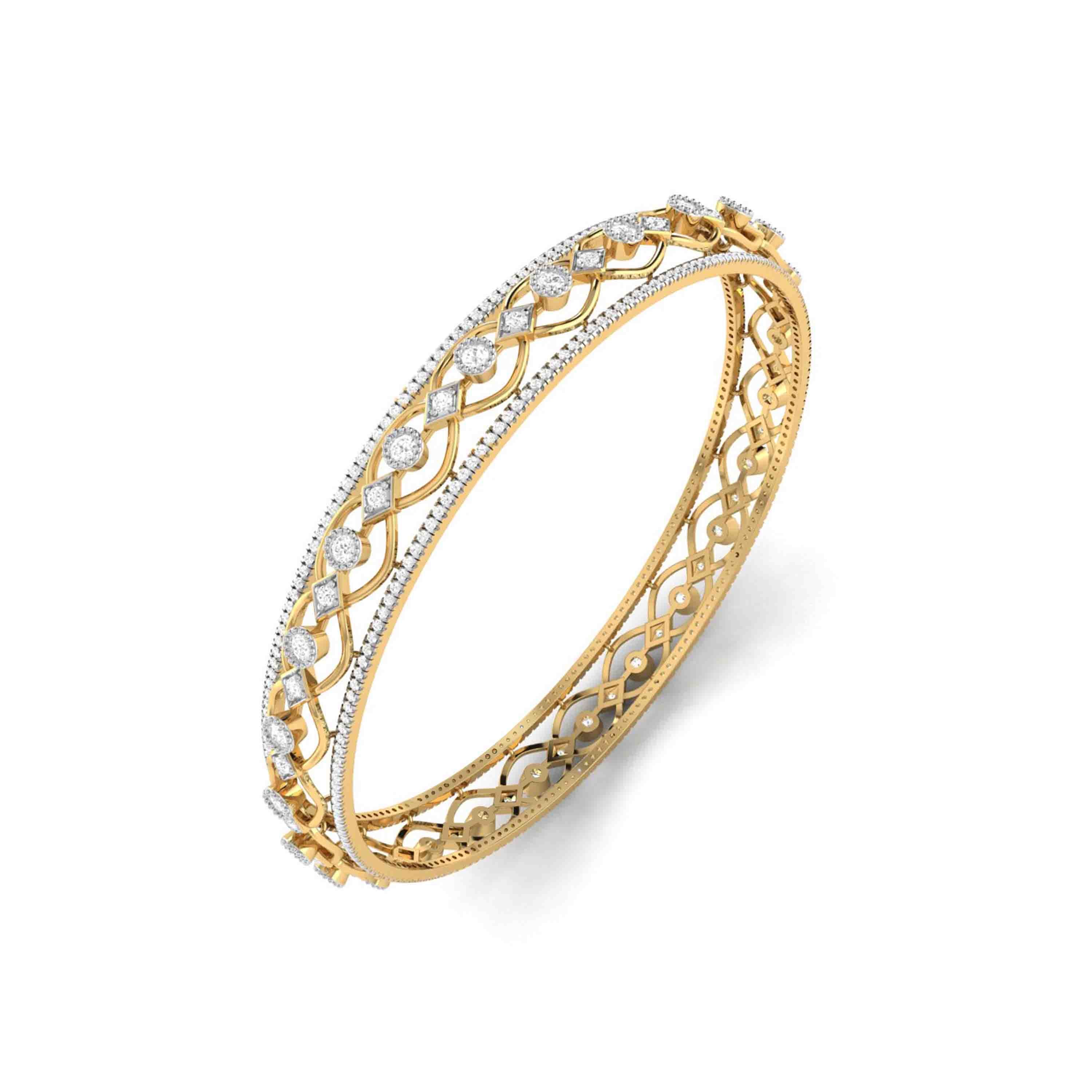 Plume Pattern Kada Bangle Fiona Diamonds