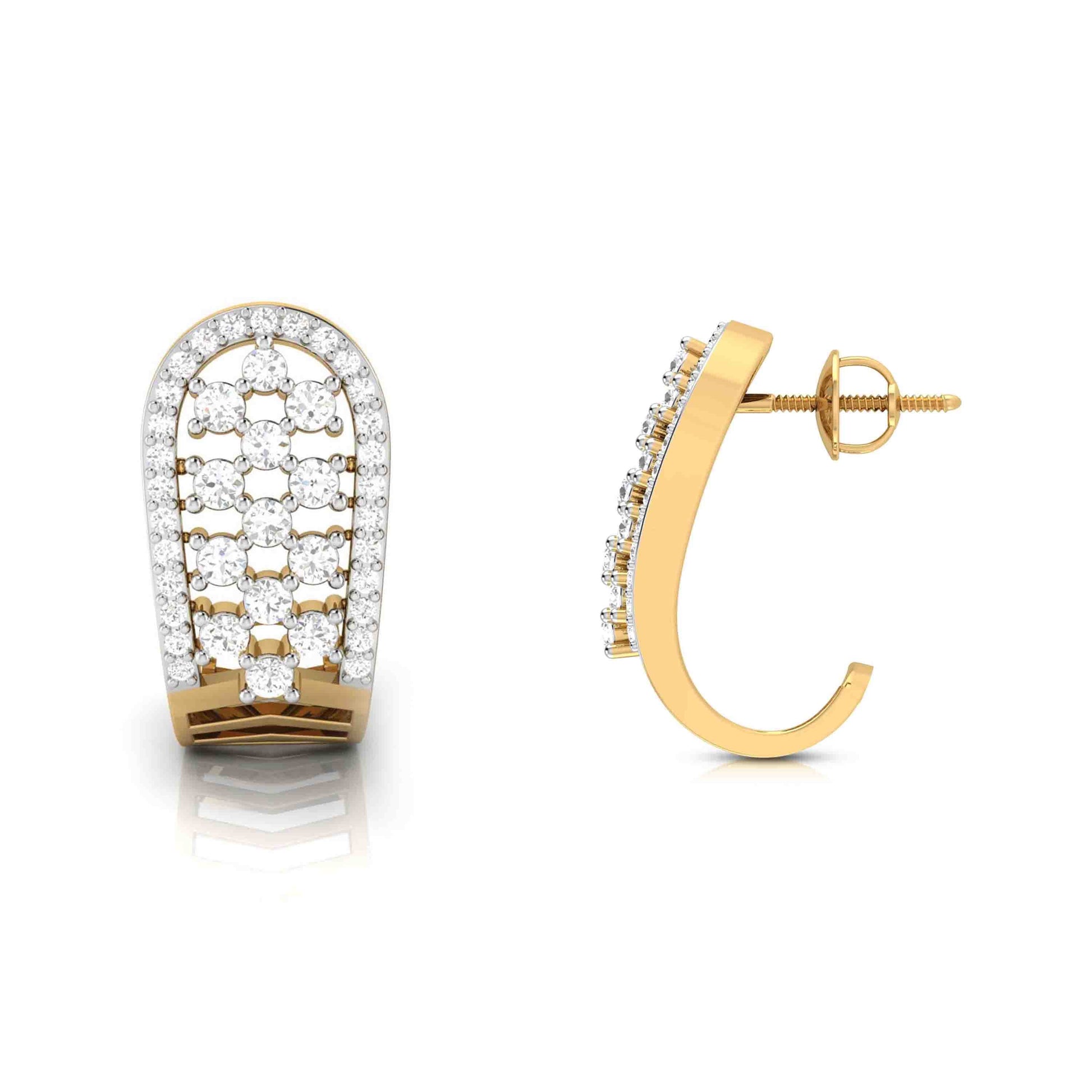 Daily wear earrings design Langue Lab Grown Diamond Bali Fiona Diamonds