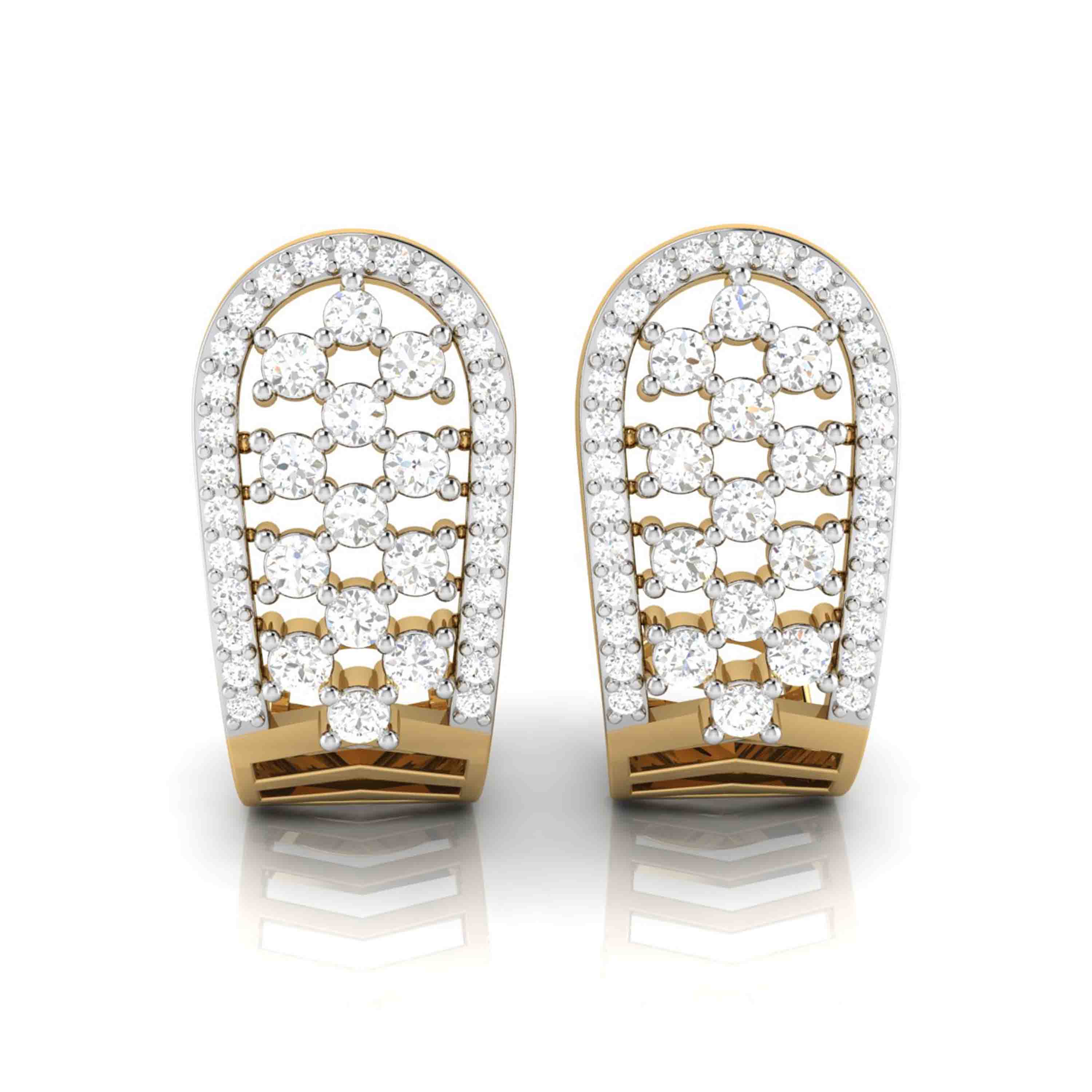 Daily wear earrings design Langue Lab Grown Diamond Bali Fiona Diamonds