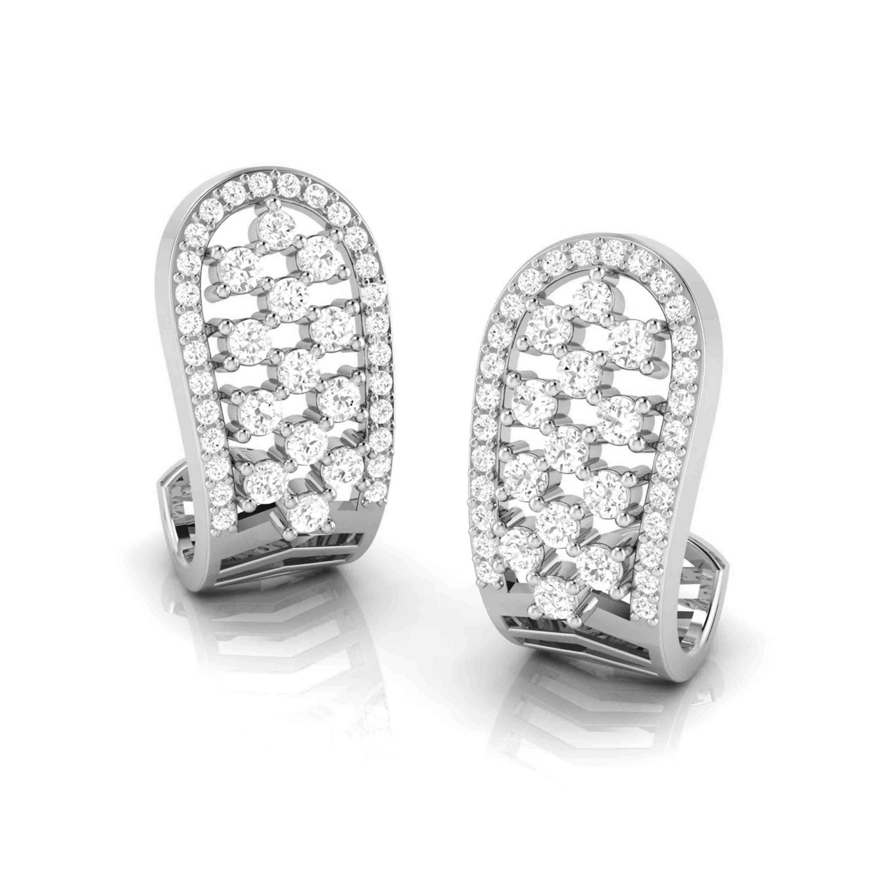 Daily wear earrings design Langue Lab Grown Diamond Bali Fiona Diamonds