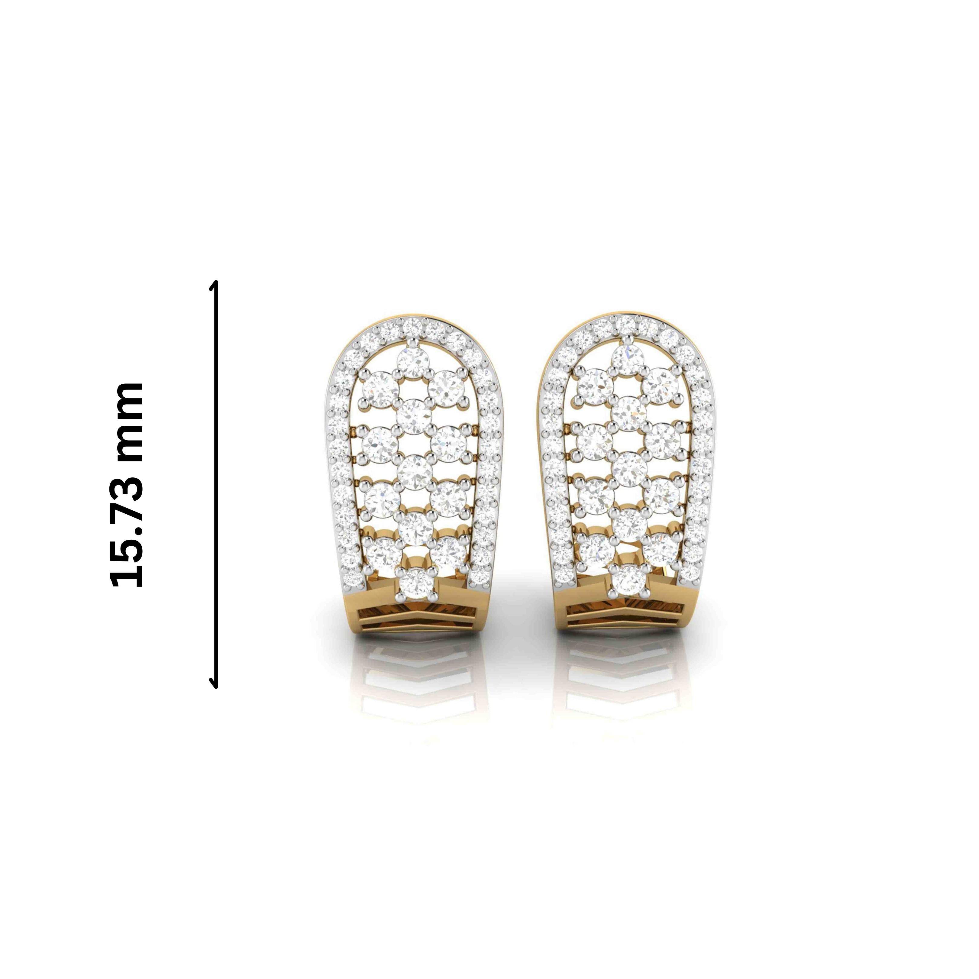 Daily wear earrings design Langue Lab Grown Diamond Bali Fiona Diamonds