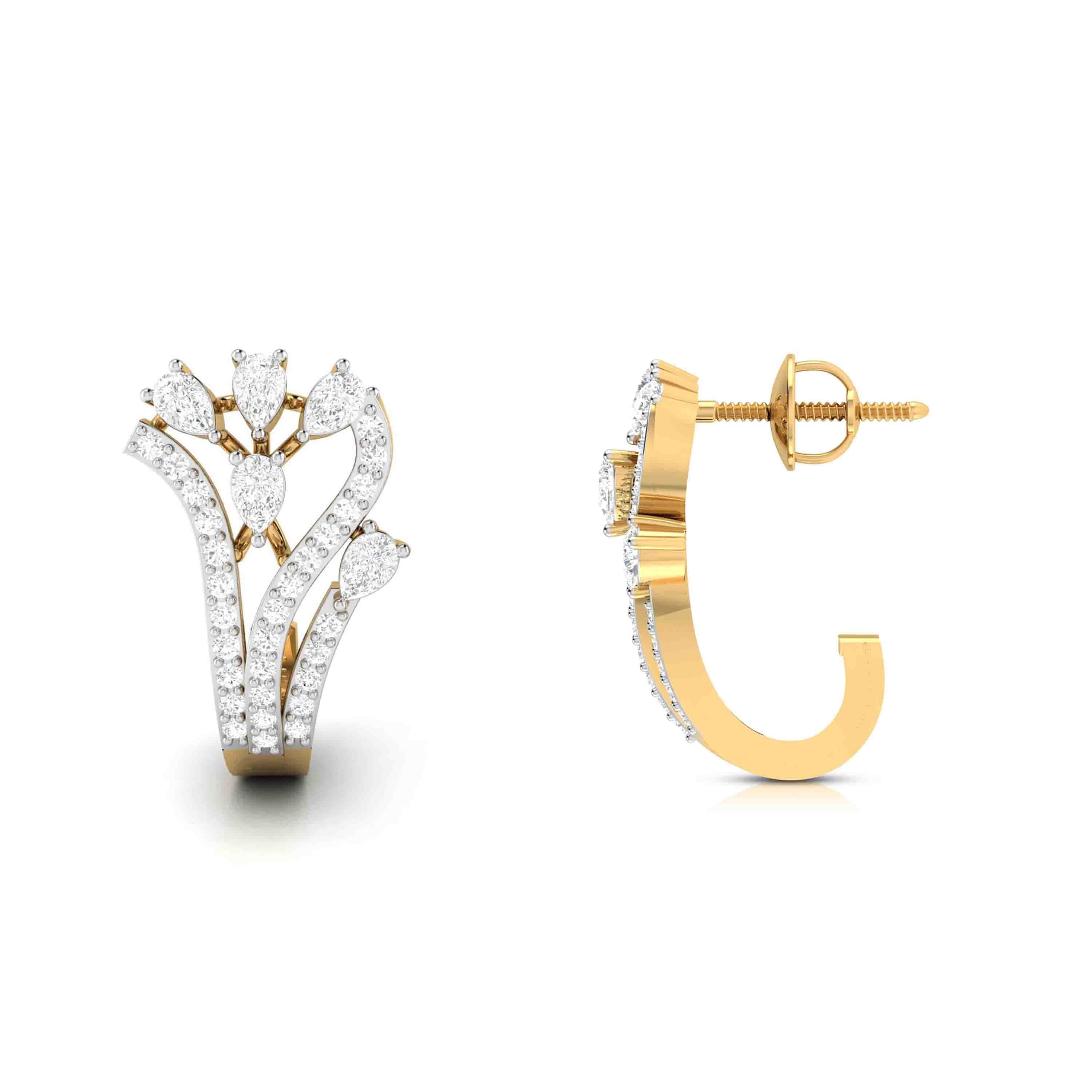 Latest earrings design Bean Lab Grown Diamond Bali Fiona Diamonds