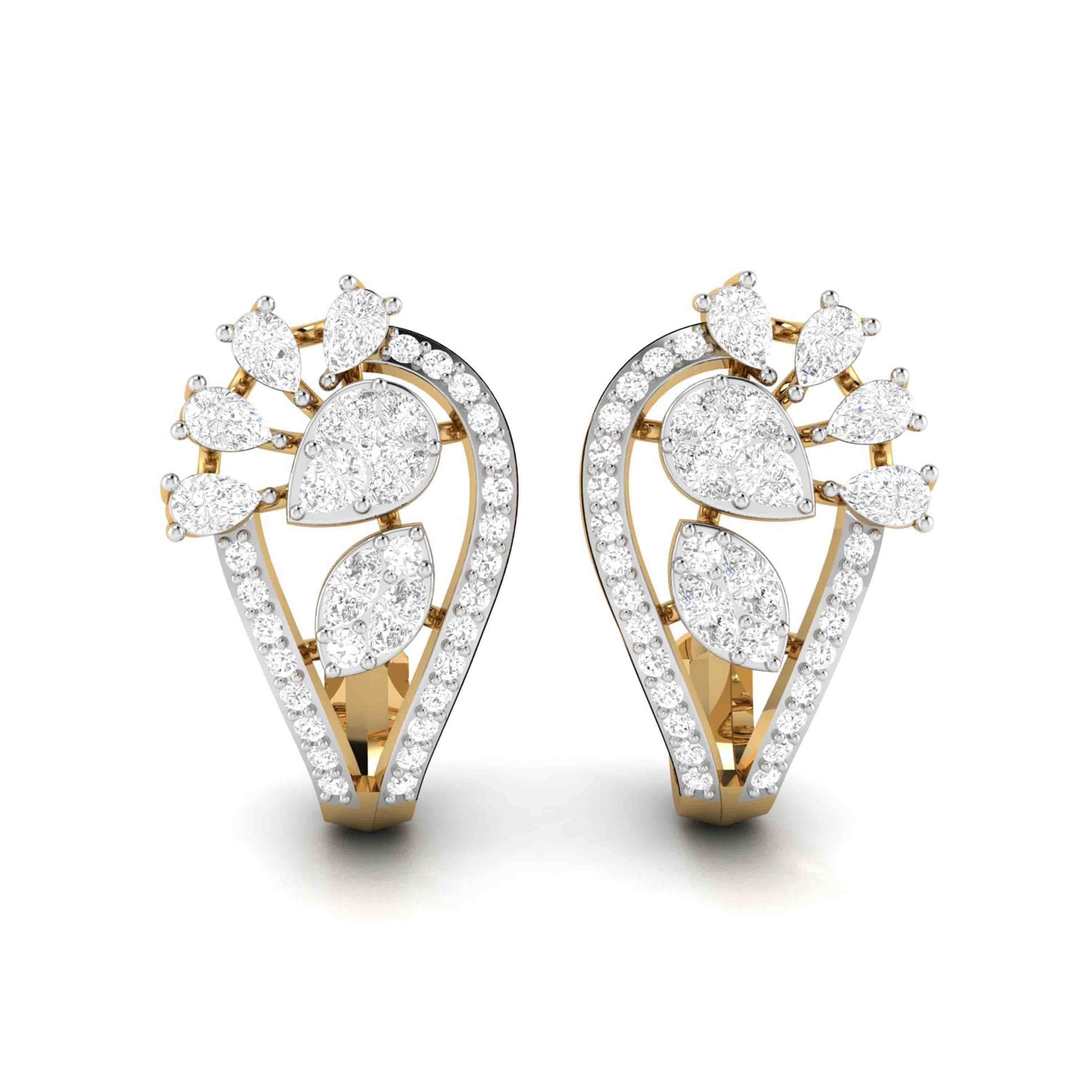 Latest earrings design Piously Lab Grown Diamond Bali Fiona Diamonds