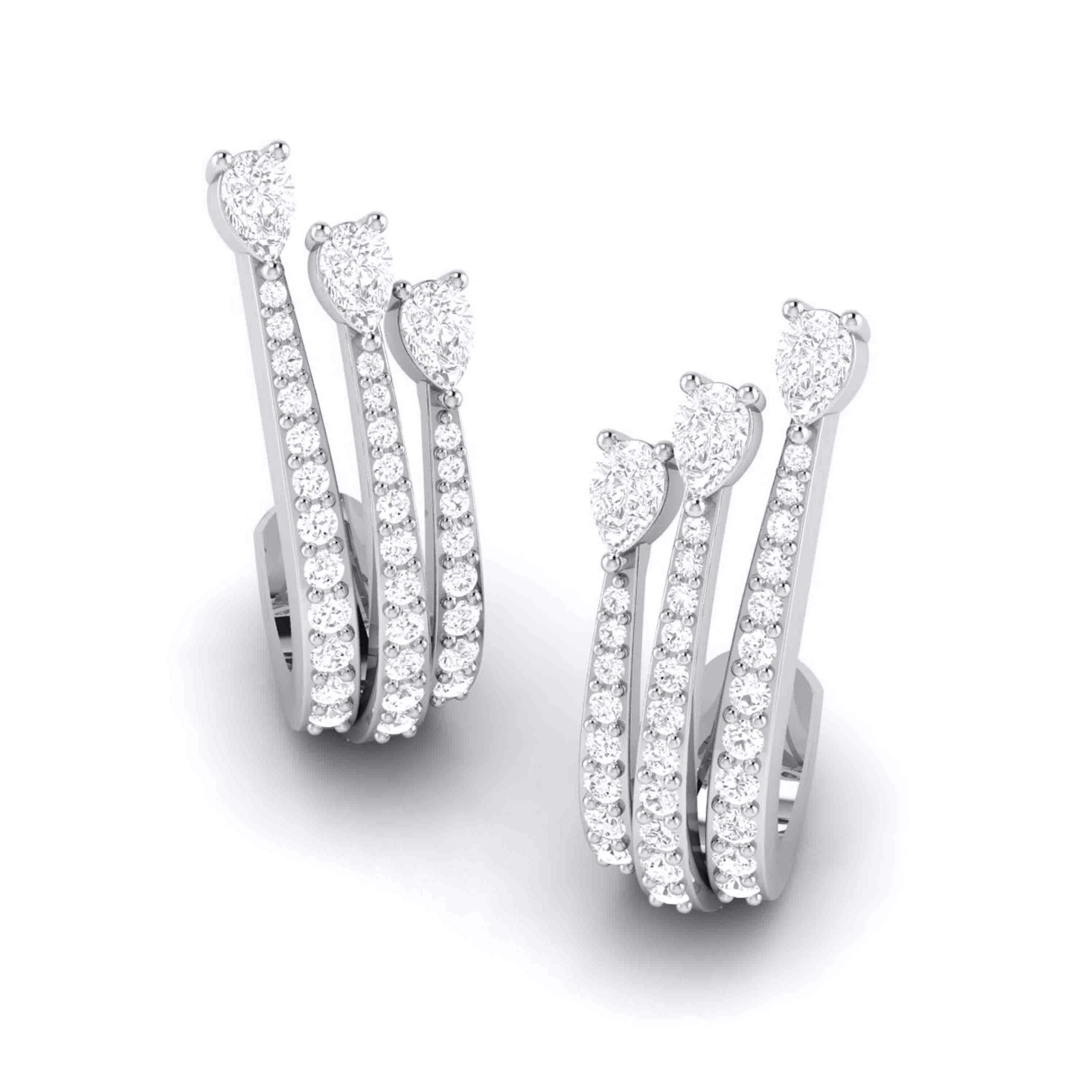 Latest earrings design Antennae Lab Grown Diamond Earrings Fiona Diamonds