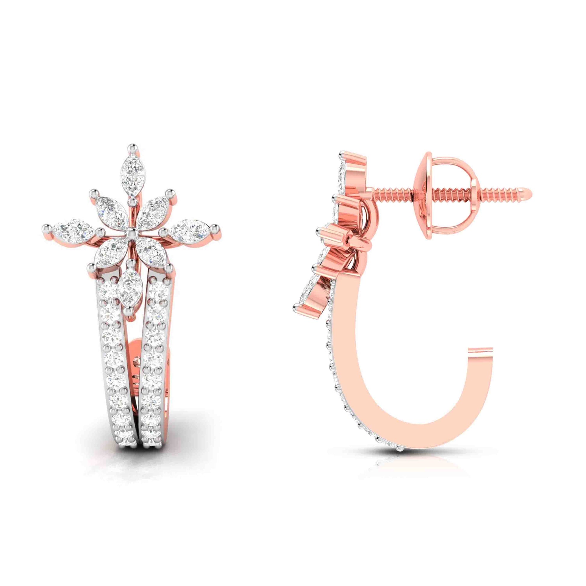 Daily wear earrings design Reticulate Lab Grown Diamond Earrings Fiona Diamonds