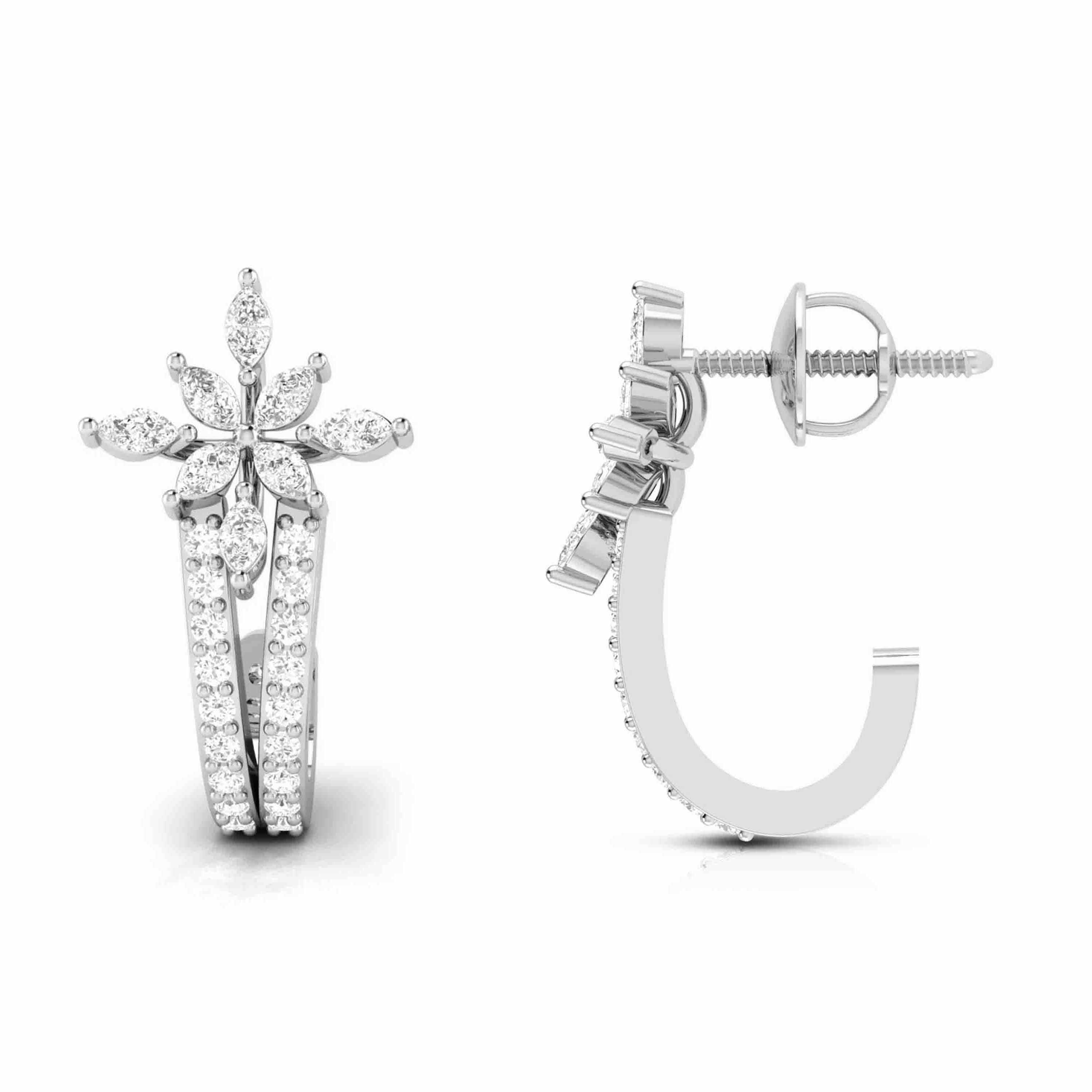 Daily wear earrings design Reticulate Lab Grown Diamond Earrings Fiona Diamonds