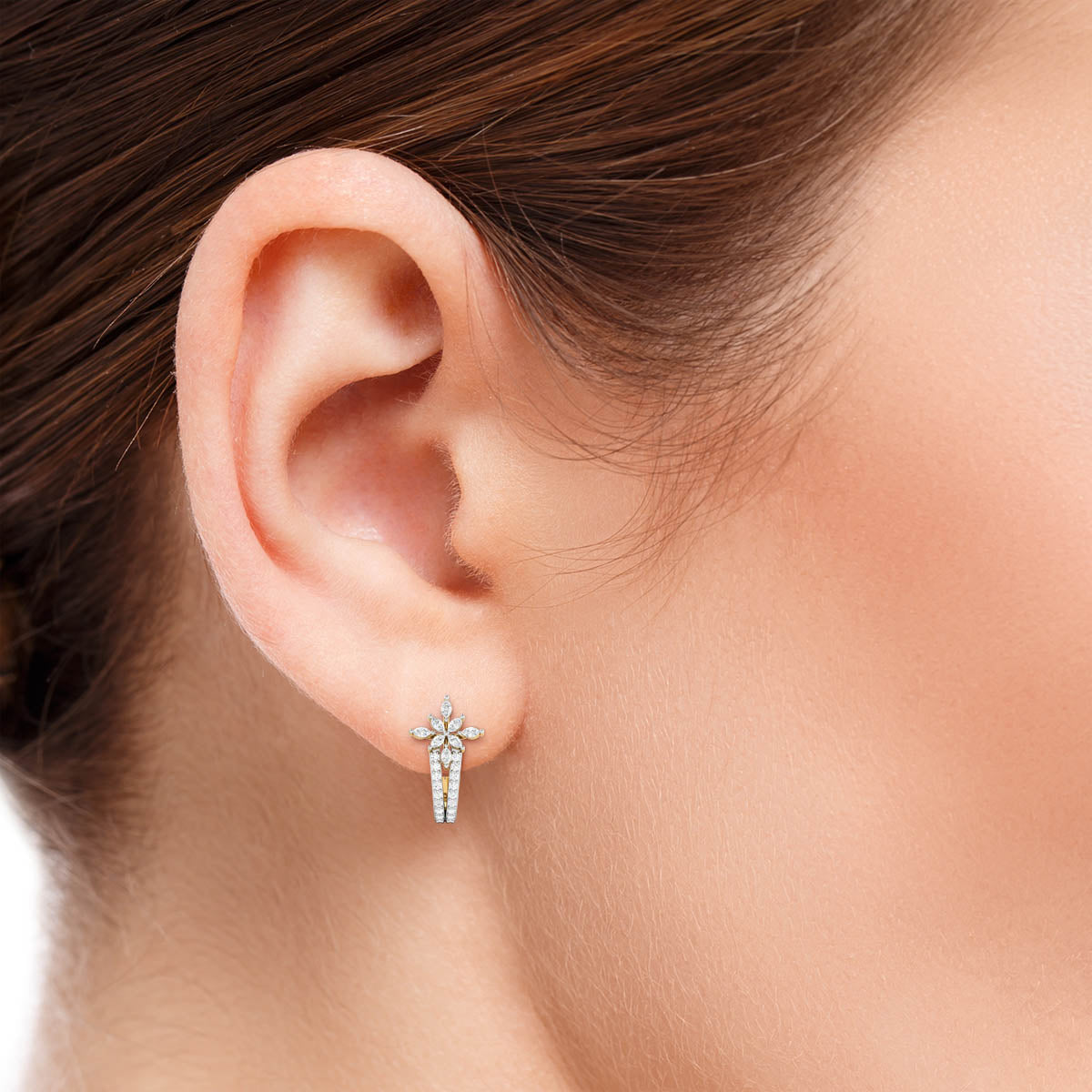 Daily wear earrings design Reticulate Lab Grown Diamond Earrings Fiona Diamonds