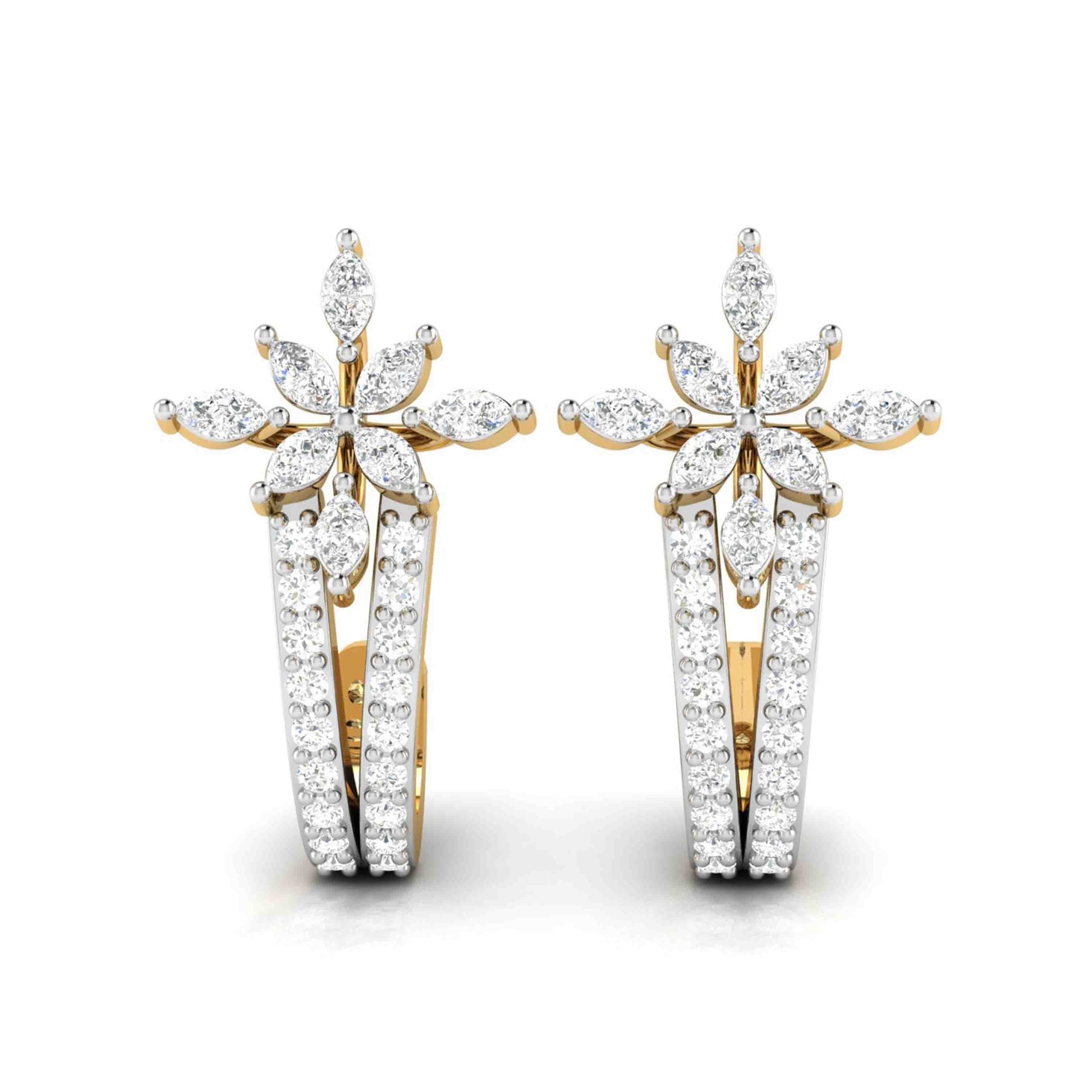 Daily wear earrings design Reticulate Lab Grown Diamond Earrings Fiona Diamonds