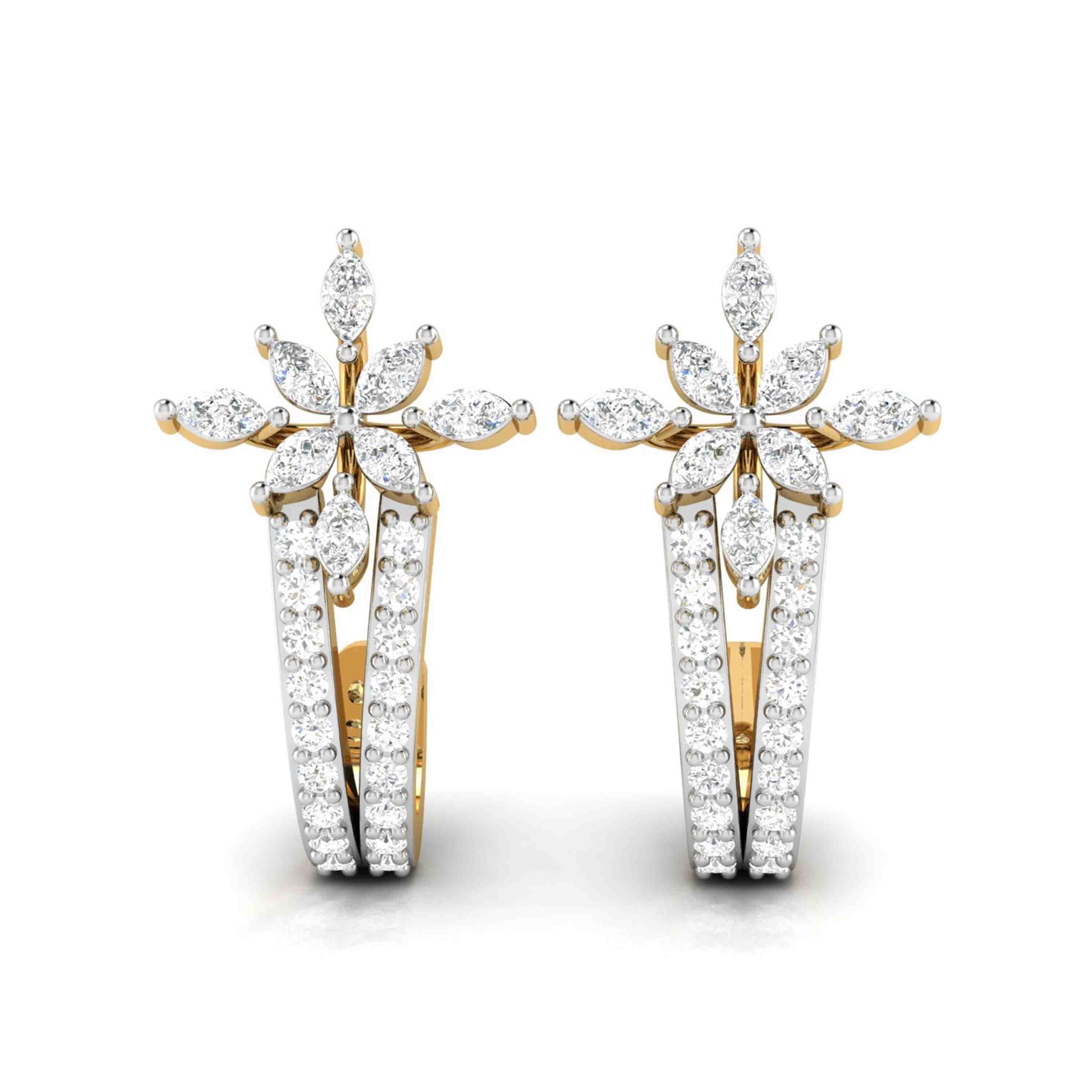 Daily wear earrings design Reticulate Lab Grown Diamond Earrings Fiona Diamonds