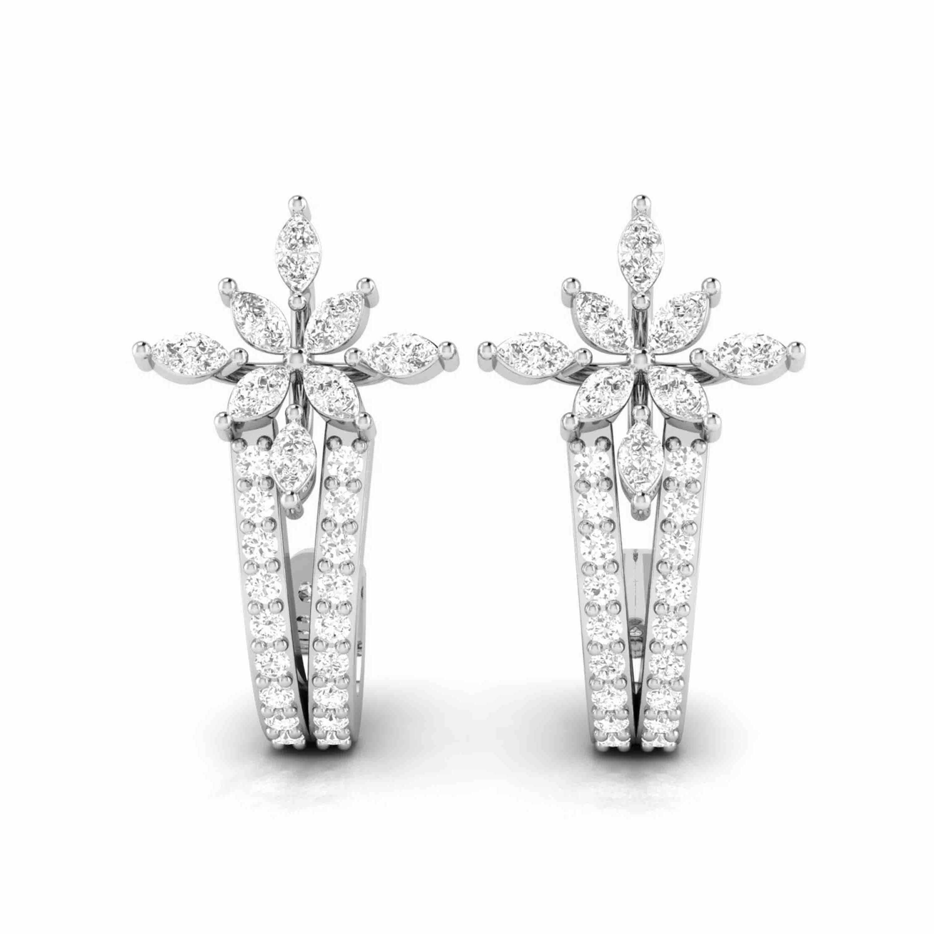 Daily wear earrings design Reticulate Lab Grown Diamond Earrings Fiona Diamonds