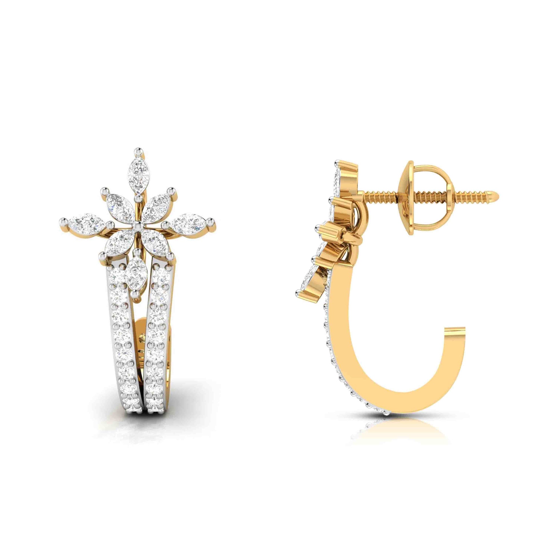 Daily wear earrings design Reticulate Lab Grown Diamond Earrings Fiona Diamonds