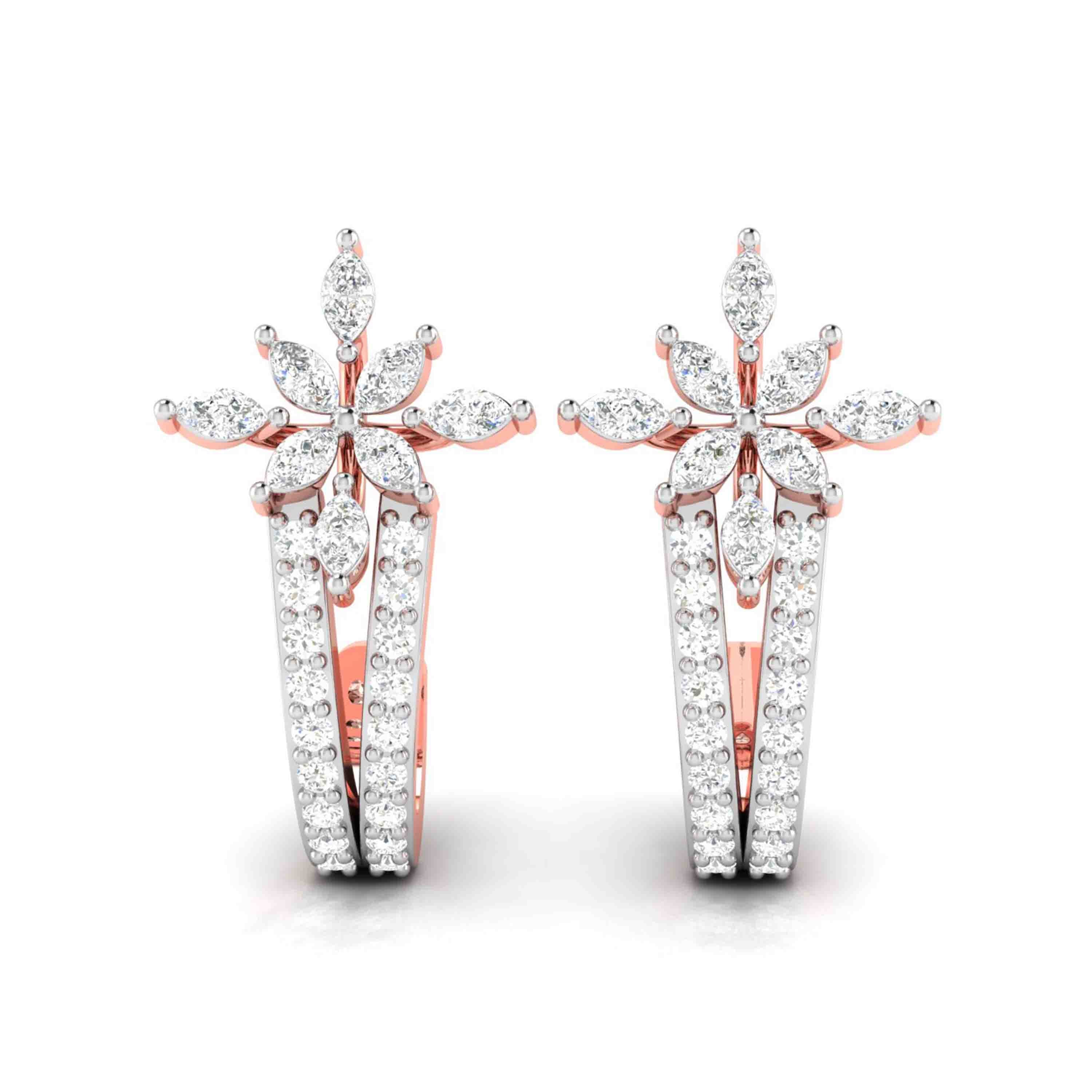 Daily wear earrings design Reticulate Lab Grown Diamond Earrings Fiona Diamonds