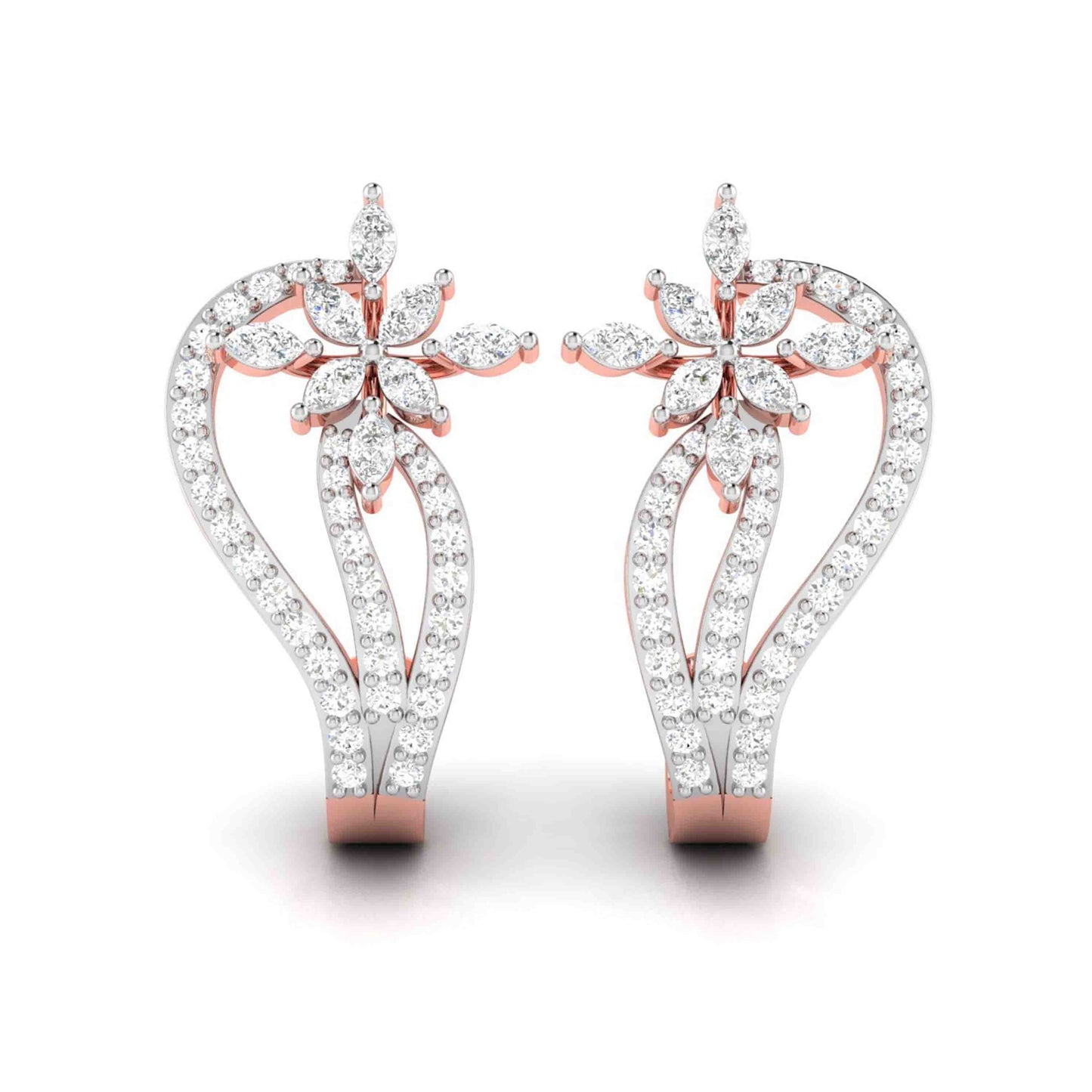 Rose Gold Diamond Earrings - Buy Diamond Earrings Designs Online