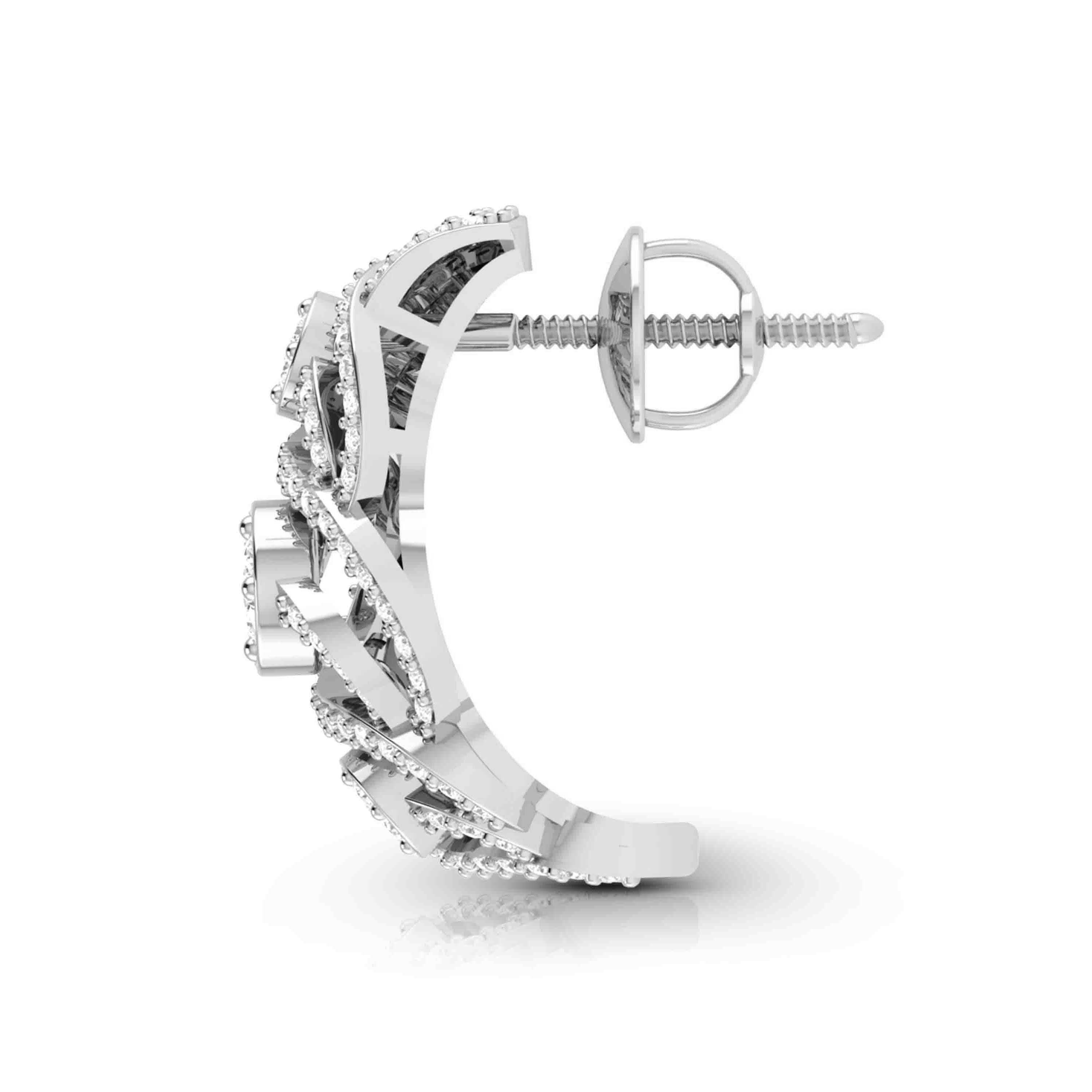 Lab Diamond Earrings 18 Karat White Gold Intrecciare Lab Diamond Bali Fiona Diamonds