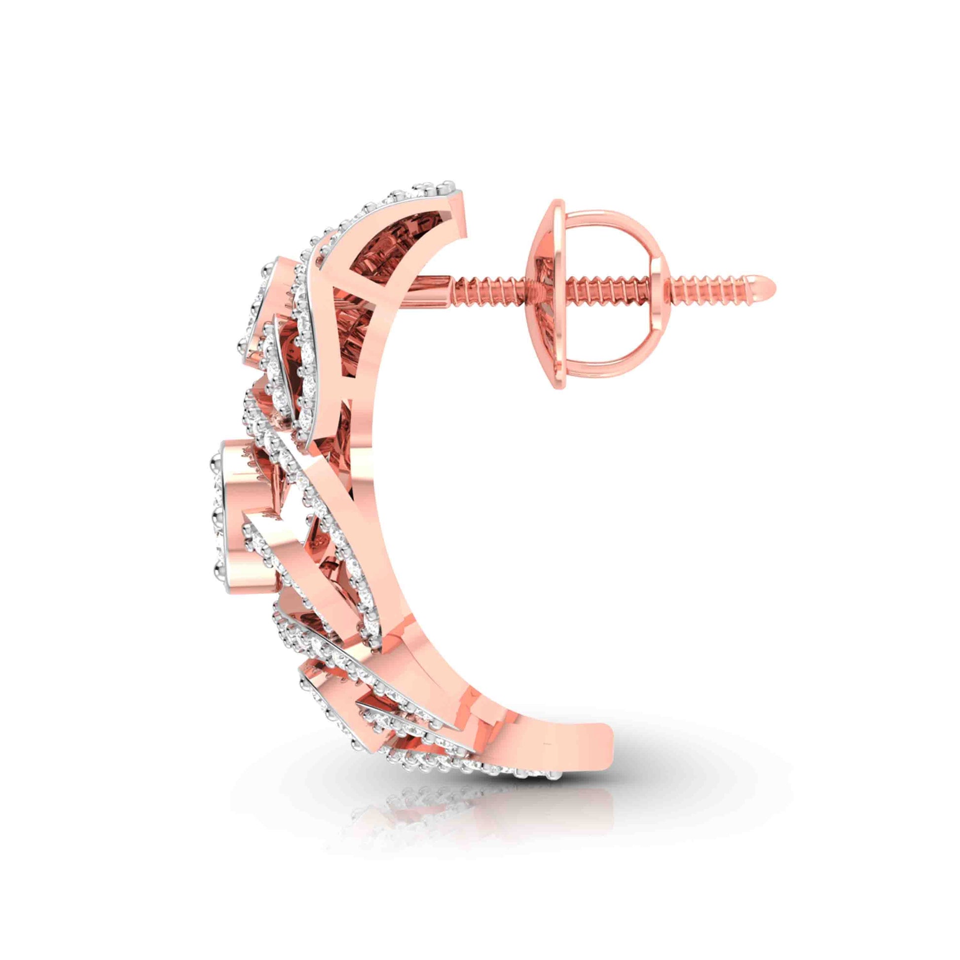 Lab Diamond Earrings 18 Karat Rose Gold Intrecciare Lab Diamond Bali Fiona Diamonds