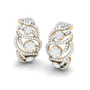 Lab Diamond Earrings 18 Karat Yellow Gold Intrecciare Lab Diamond Bali Fiona Diamonds