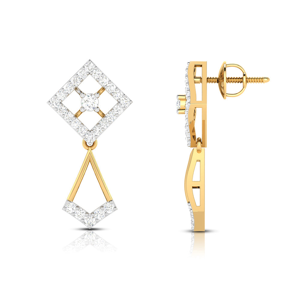 Daily wear earrings design Oigami Lab Grown Diamond Earrings Fiona Diamonds
