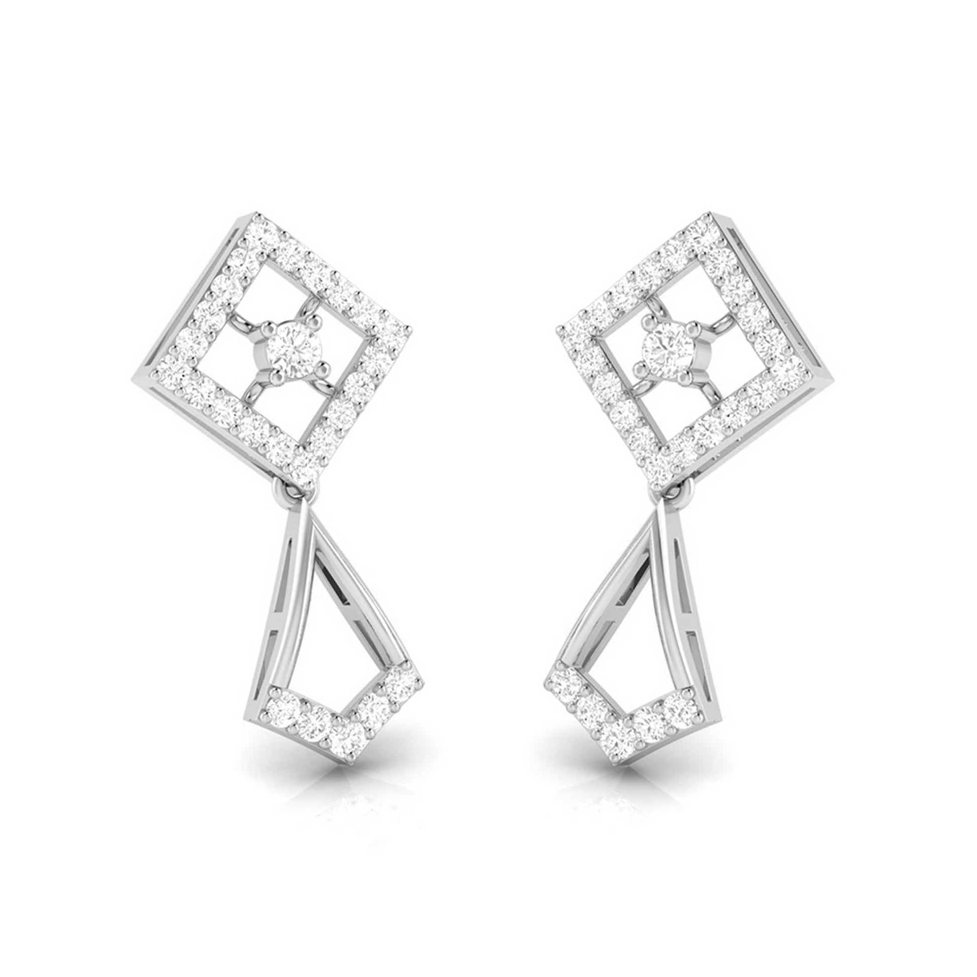 Daily wear earrings design Oigami Lab Grown Diamond Earrings Fiona Diamonds