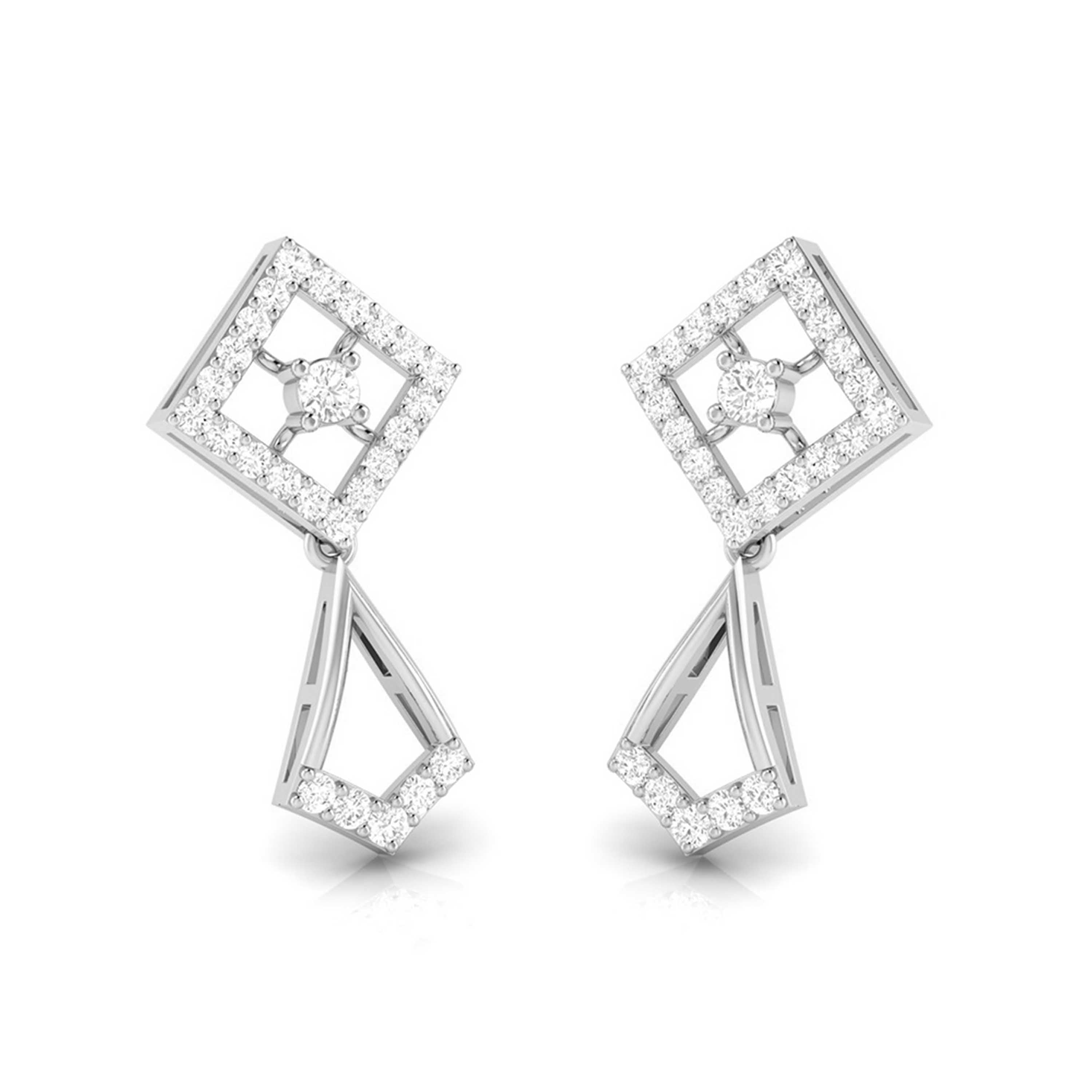 Daily wear earrings design Oigami Lab Grown Diamond Earrings Fiona Diamonds