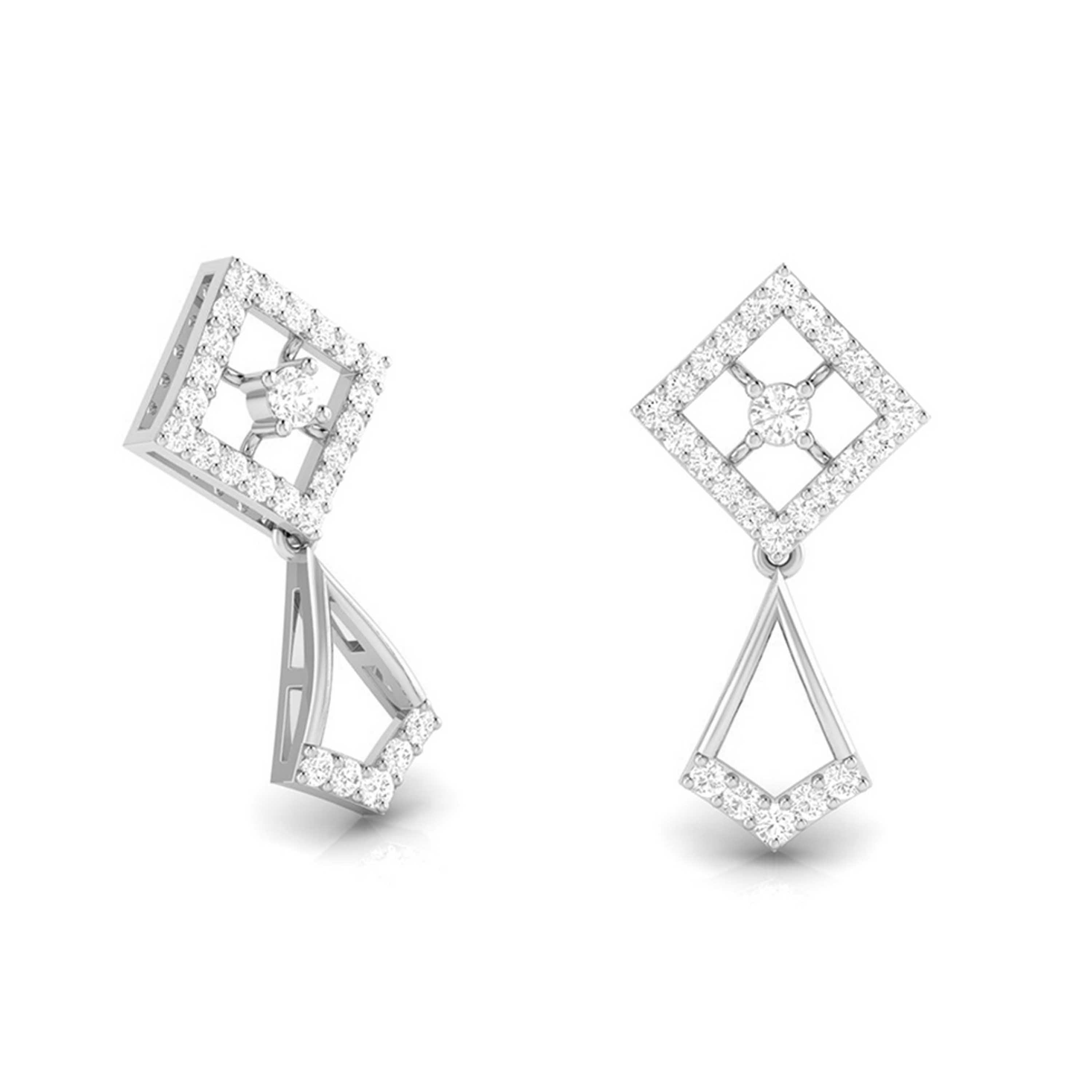 Daily wear earrings design Oigami Lab Grown Diamond Earrings Fiona Diamonds
