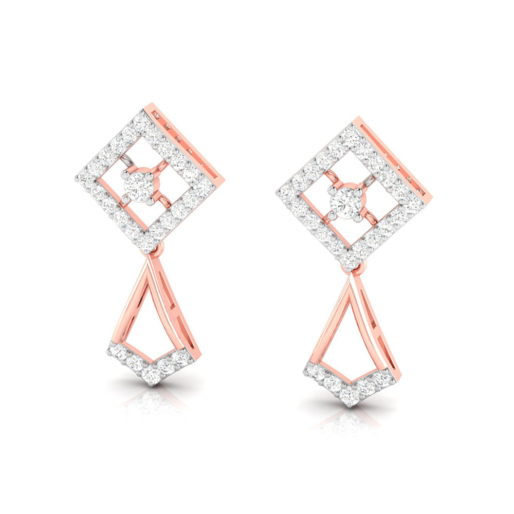 Daily wear earrings design Oigami Lab Grown Diamond Earrings Fiona Diamonds