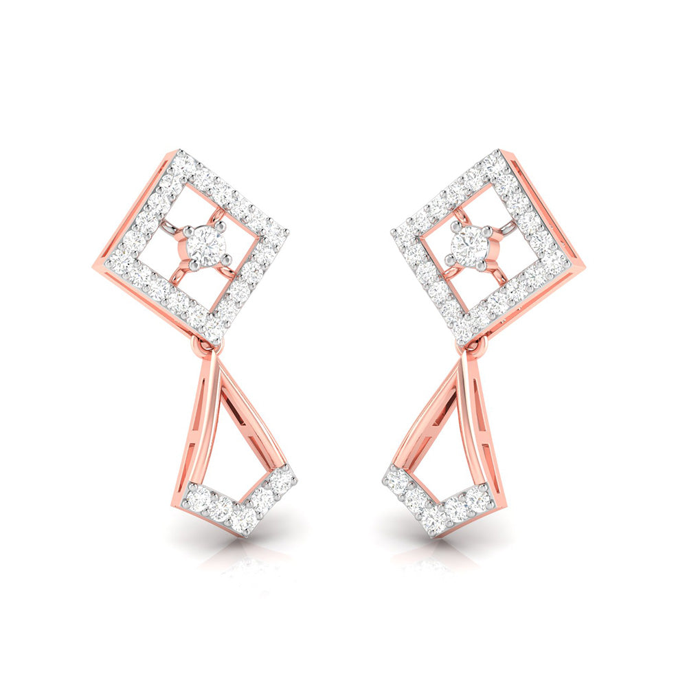 Daily wear earrings design Oigami Lab Grown Diamond Earrings Fiona Diamonds