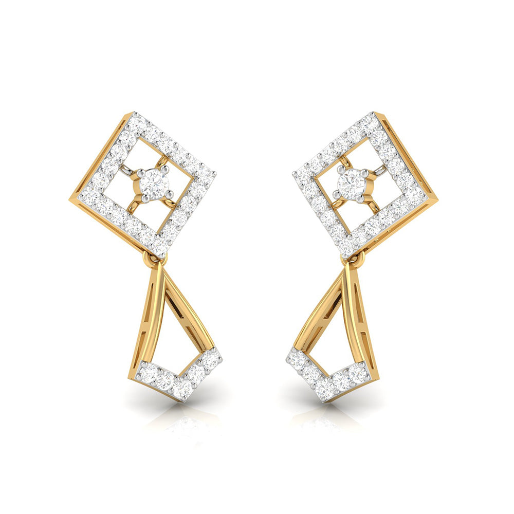 Daily wear earrings design Oigami Lab Grown Diamond Earrings Fiona Diamonds