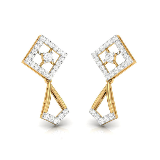 Daily wear earrings design Oigami Lab Grown Diamond Earrings Fiona Diamonds