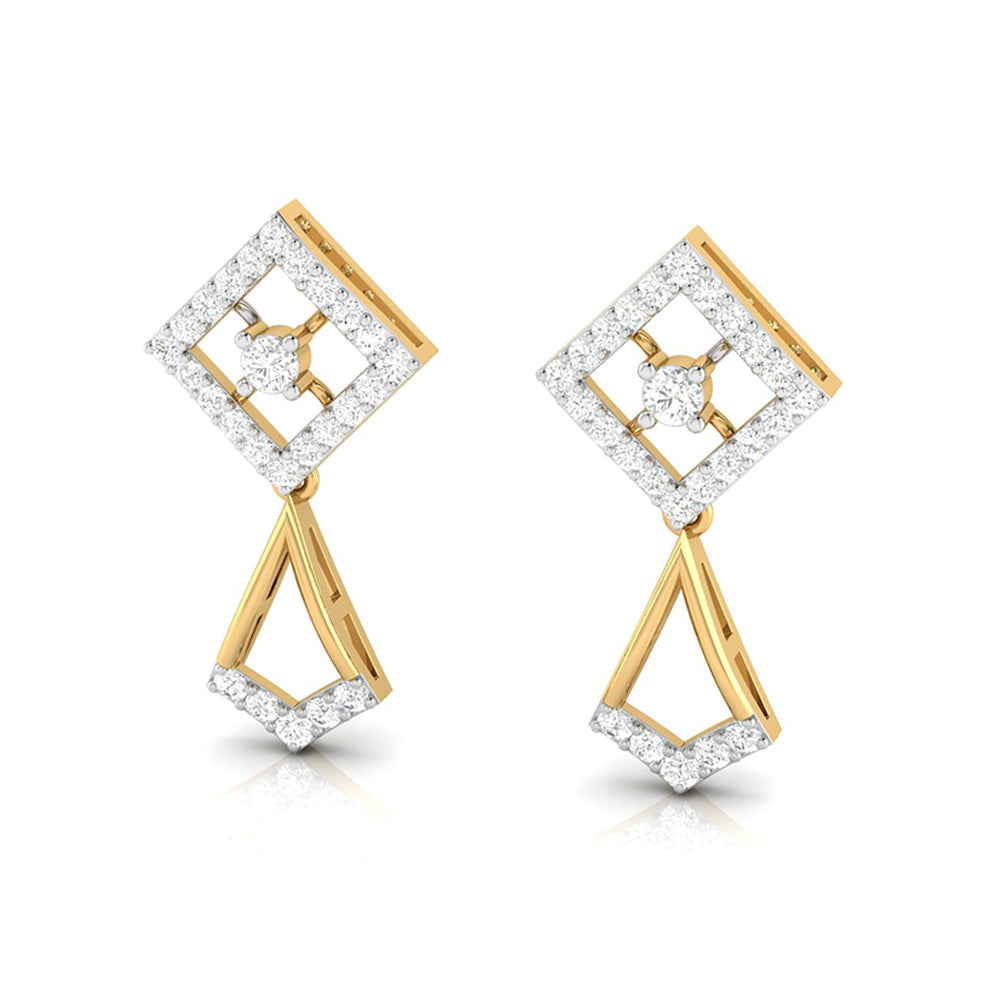 Daily wear earrings design Oigami Lab Grown Diamond Earrings Fiona Diamonds