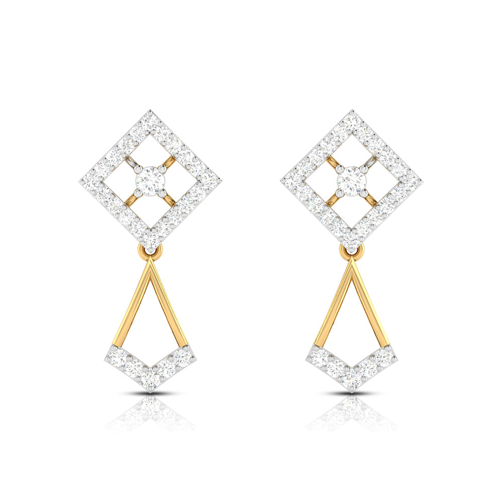Daily wear earrings design Oigami Lab Grown Diamond Earrings Fiona Diamonds