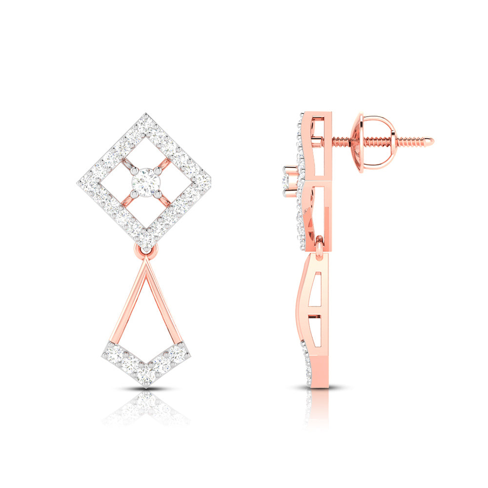 Daily wear earrings design Oigami Lab Grown Diamond Earrings Fiona Diamonds