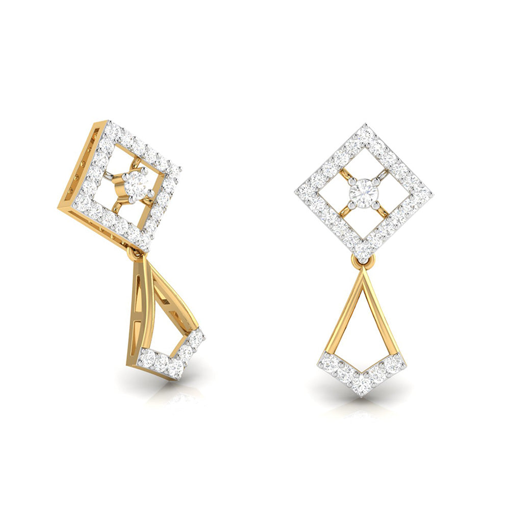 Daily wear earrings design Oigami Lab Grown Diamond Earrings Fiona Diamonds