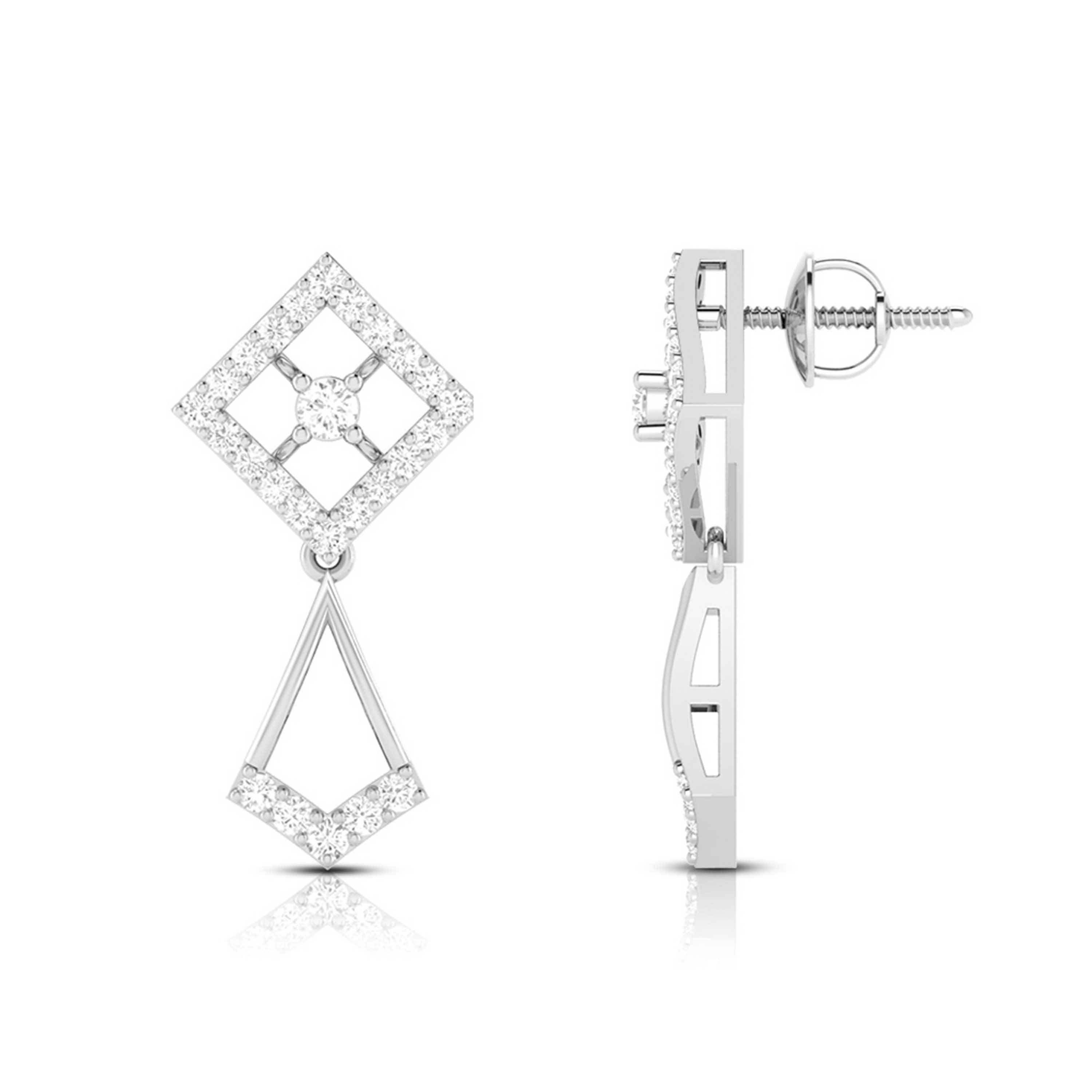 Daily wear earrings design Oigami Lab Grown Diamond Earrings Fiona Diamonds