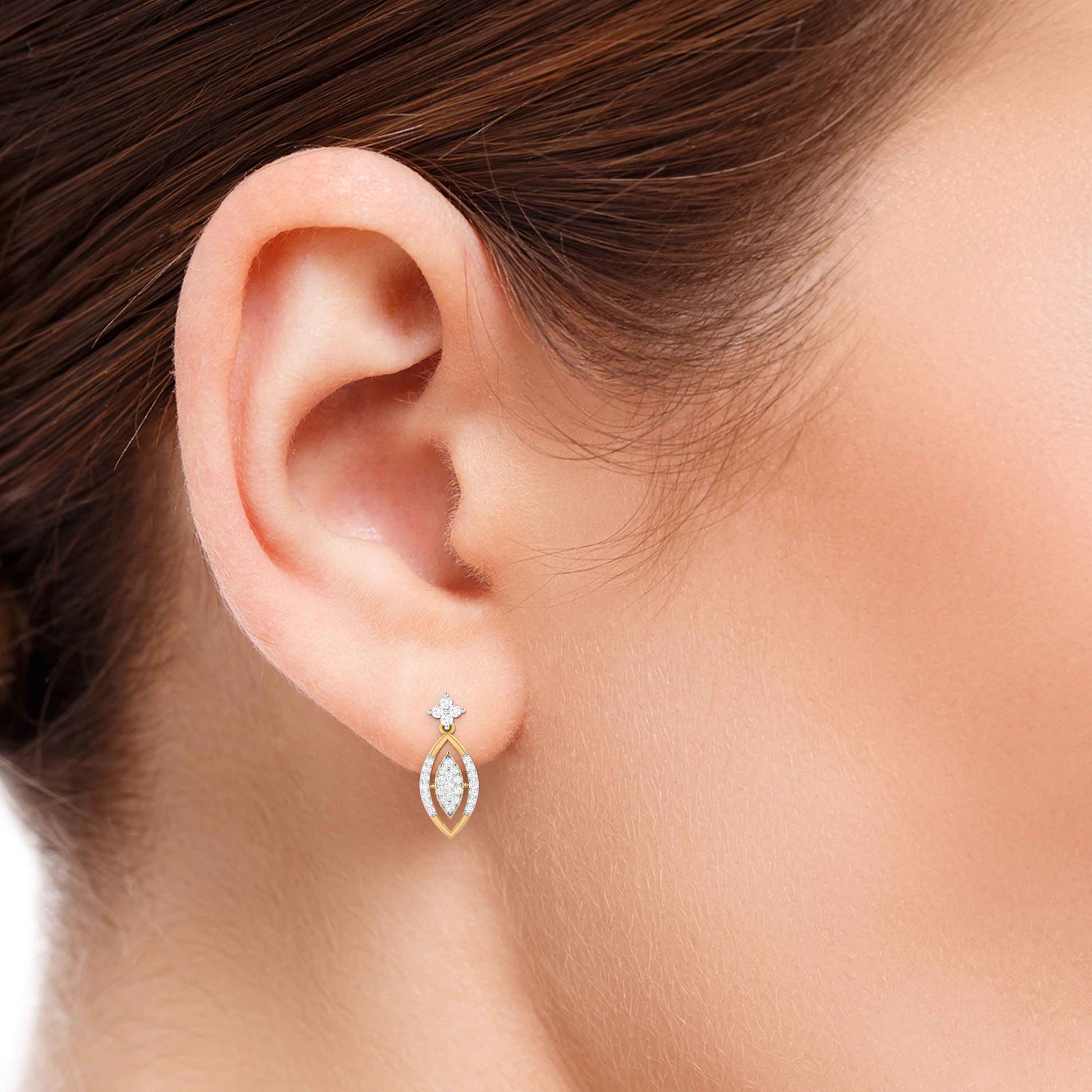 Fancy earrings design Tangram Lab Grown Diamond Earrings Fiona Diamonds