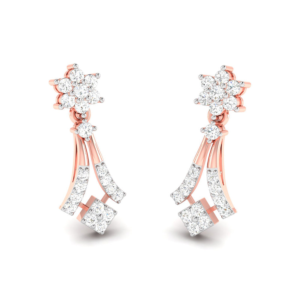Daily wear earrings design Bilix Lab Grown Diamond Earrings Fiona Diamonds