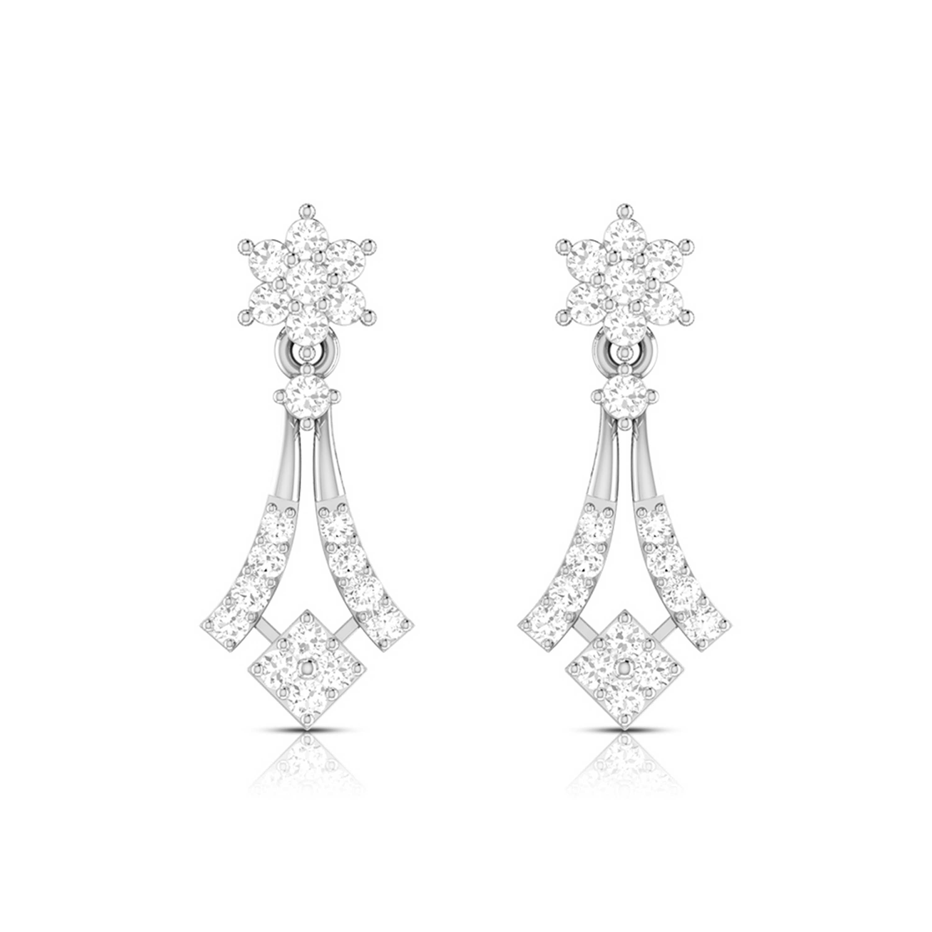 Daily wear earrings design Bilix Lab Grown Diamond Earrings Fiona Diamonds