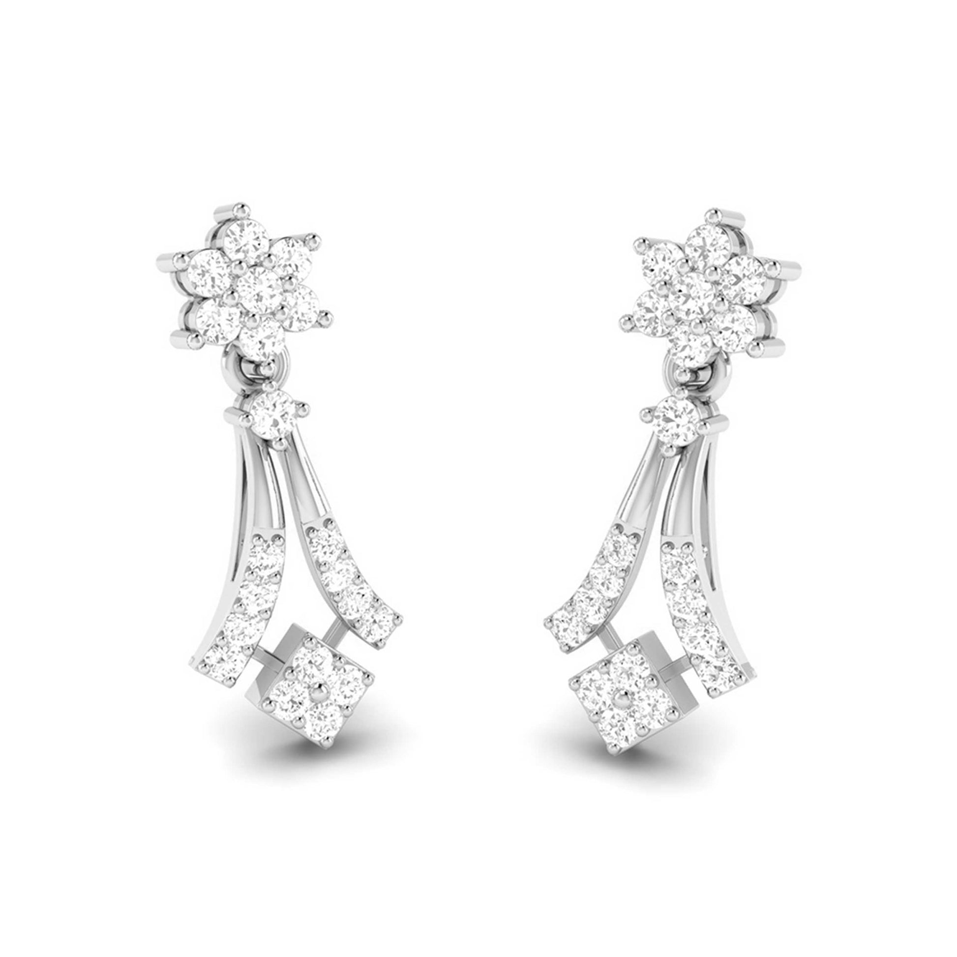 Daily wear earrings design Bilix Lab Grown Diamond Earrings Fiona Diamonds