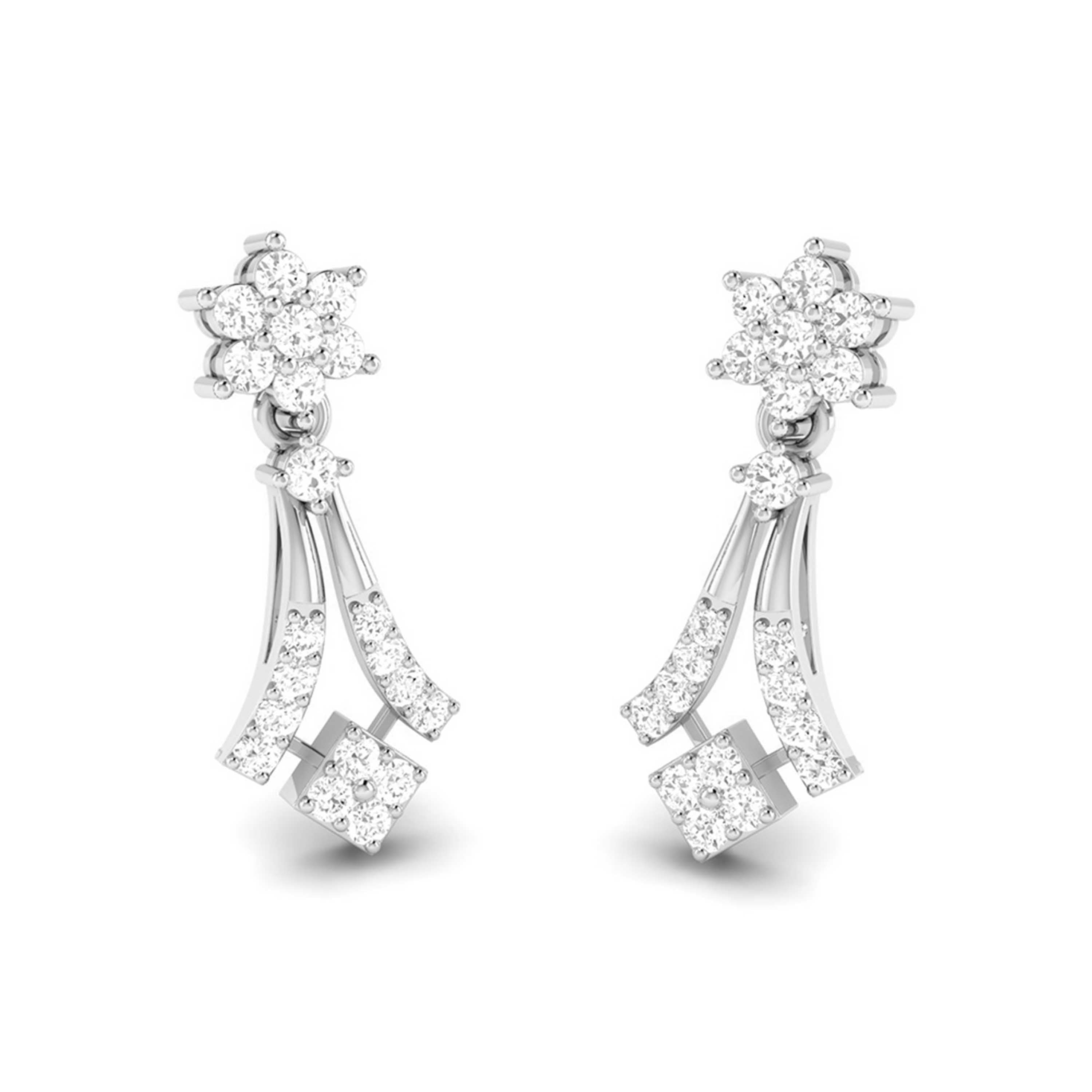 Daily wear earrings design Bilix Lab Grown Diamond Earrings Fiona Diamonds