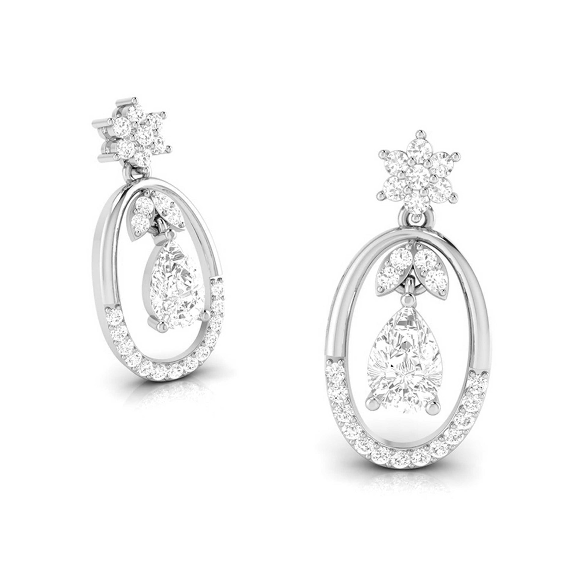 Earrings flower design Rhapsody Lab Grown Diamond Earrings Fiona Diamonds