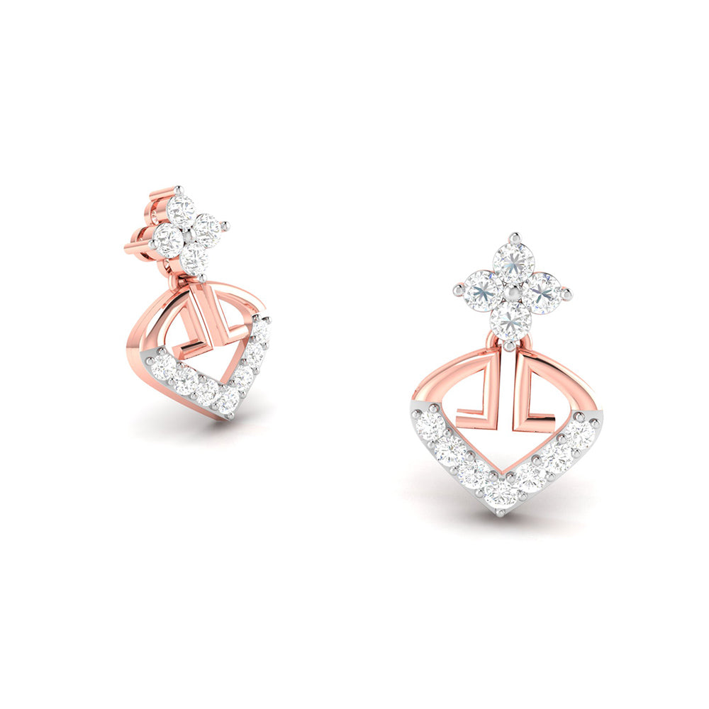 Daily wear earrings design Vintera Lab Grown Diamond Earrings Fiona Diamonds