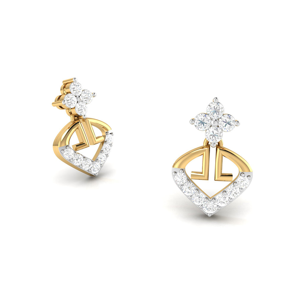 Daily wear earrings design Vintera Lab Grown Diamond Earrings Fiona Diamonds