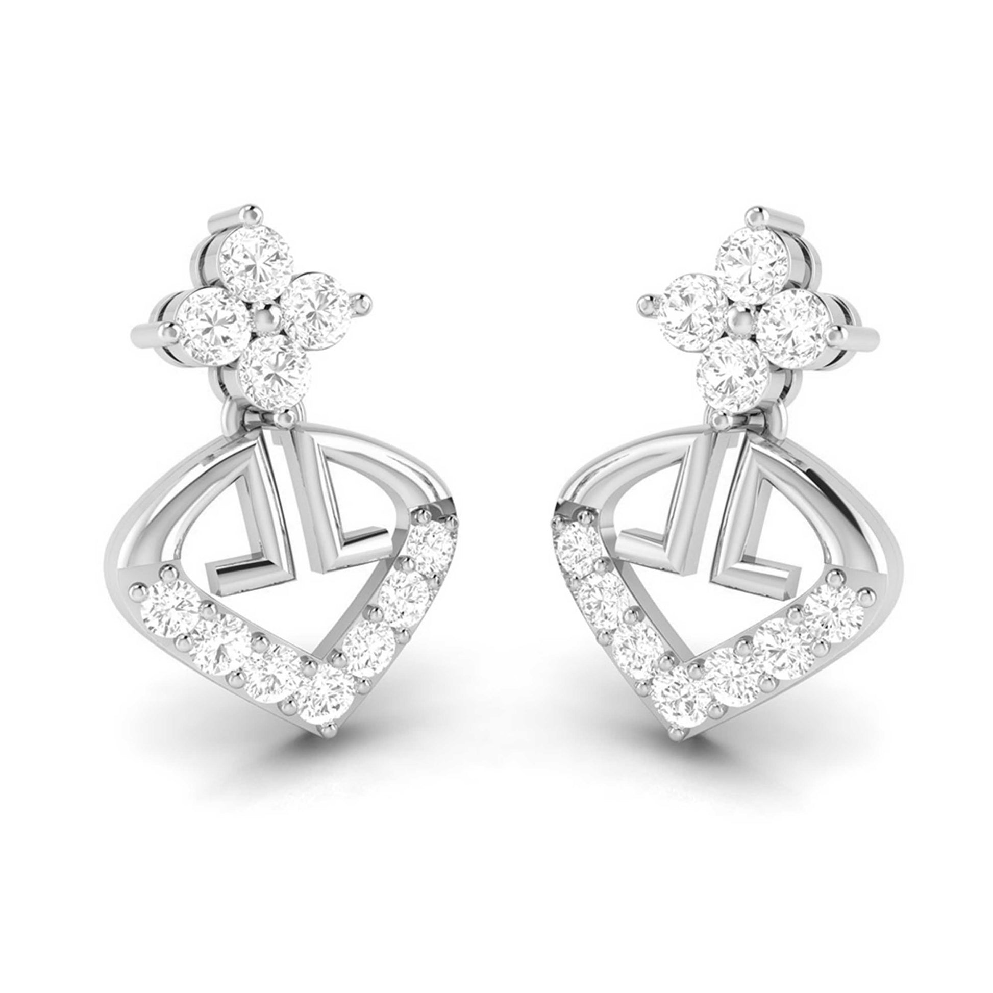 Daily wear earrings design Vintera Lab Grown Diamond Earrings Fiona Diamonds