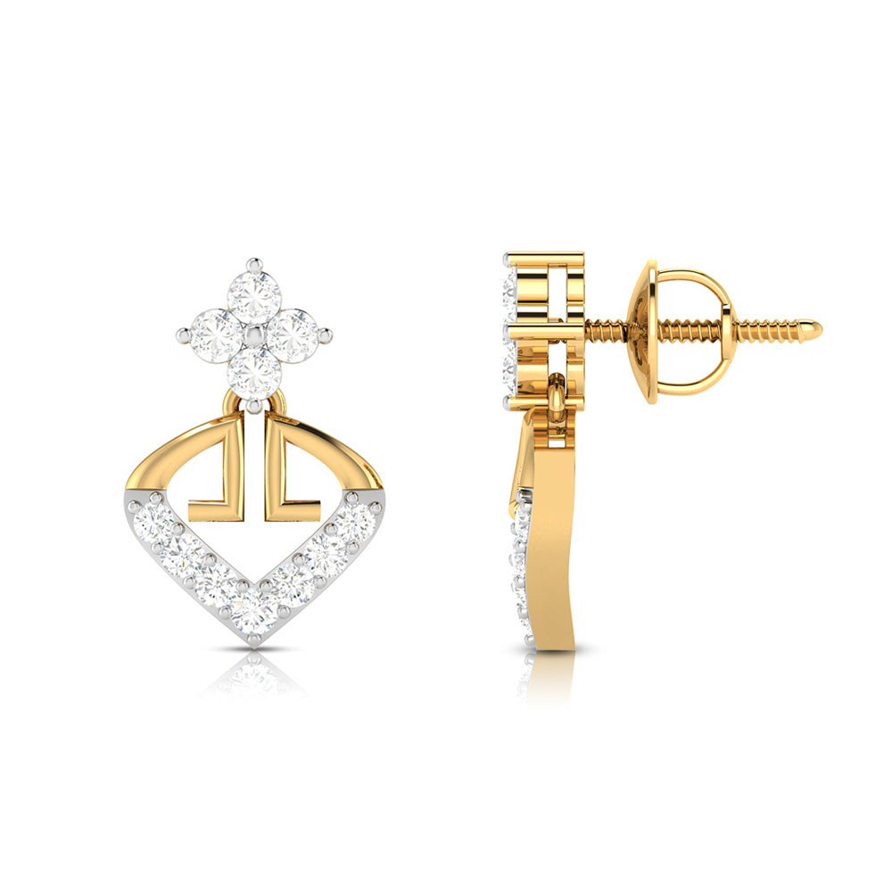 Daily wear earrings design Vintera Lab Grown Diamond Earrings Fiona Diamonds